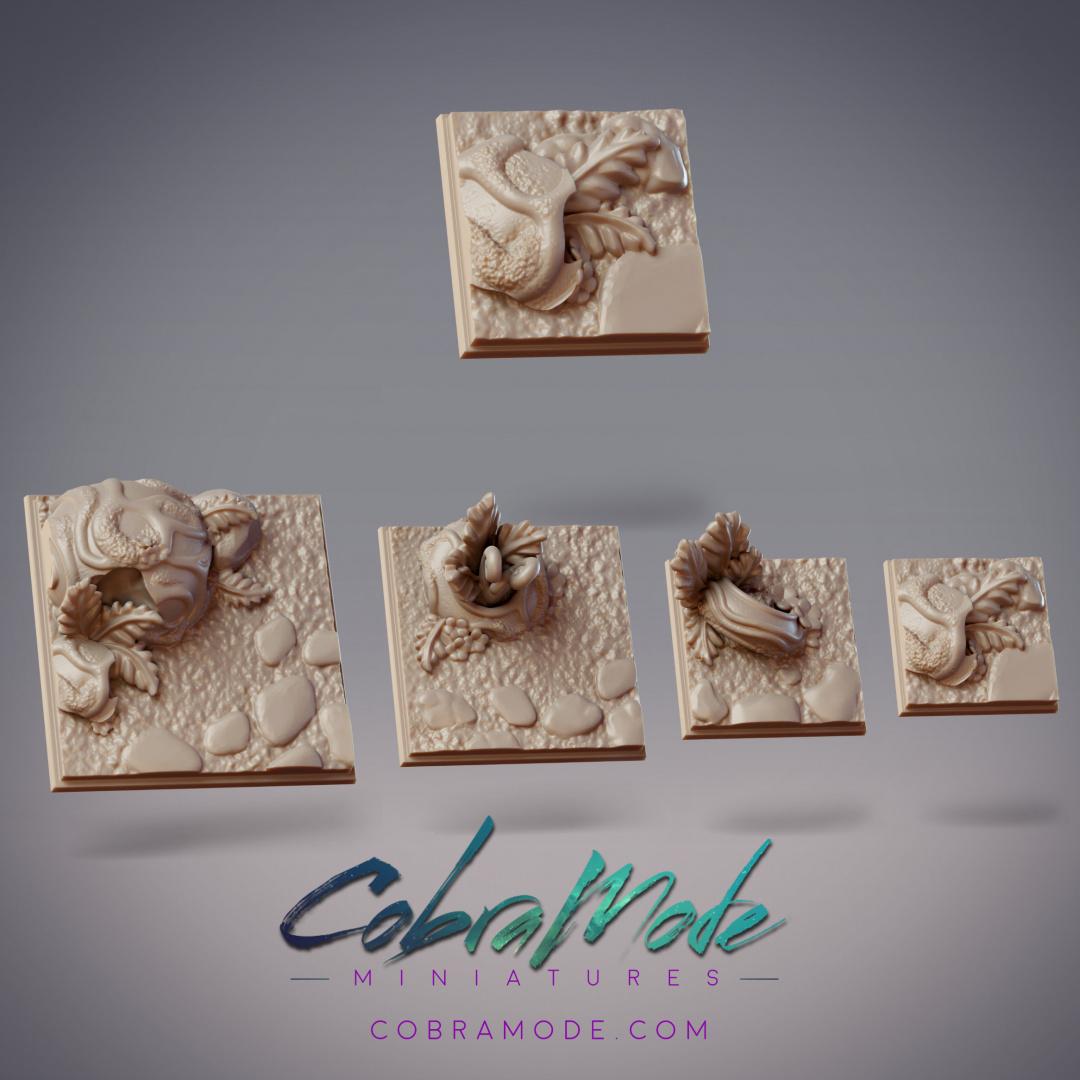 Worn Relic Square Base Pack (4pcs) 3d model