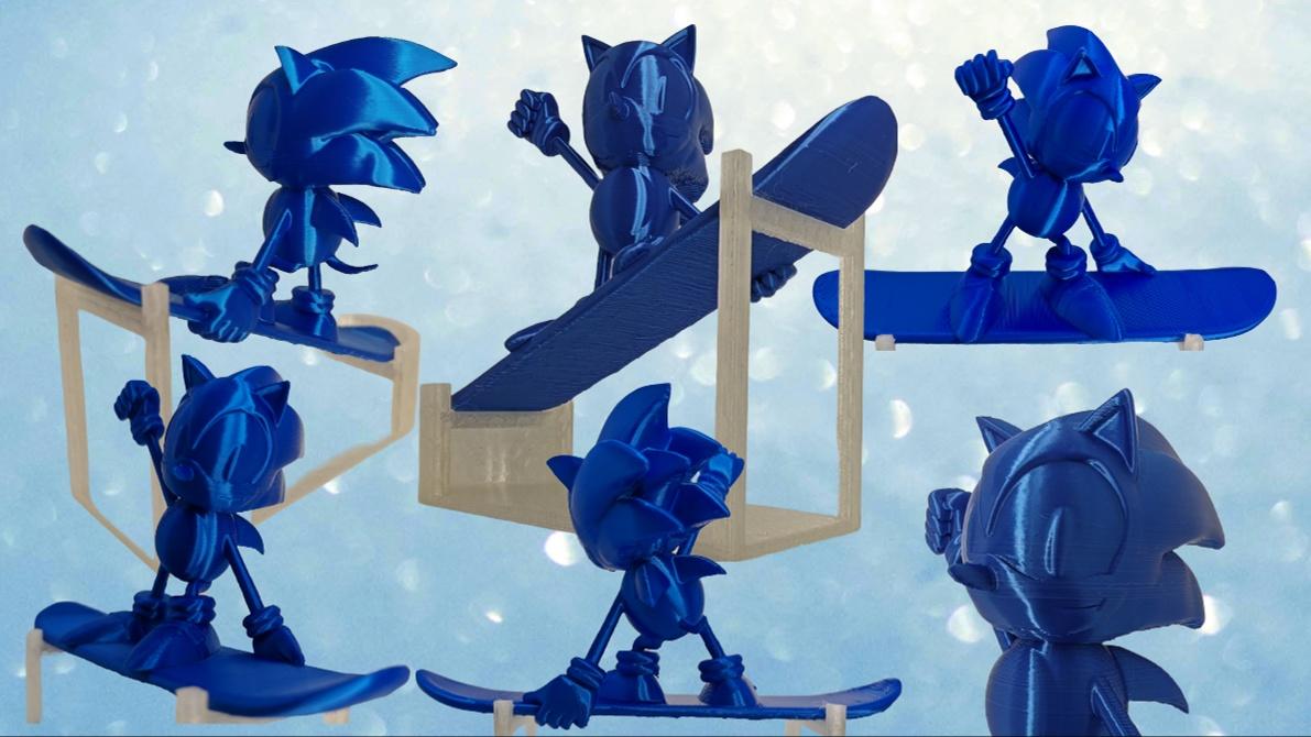 Sonic the Hedgehog Snowboard Statue Fan Art 3d model