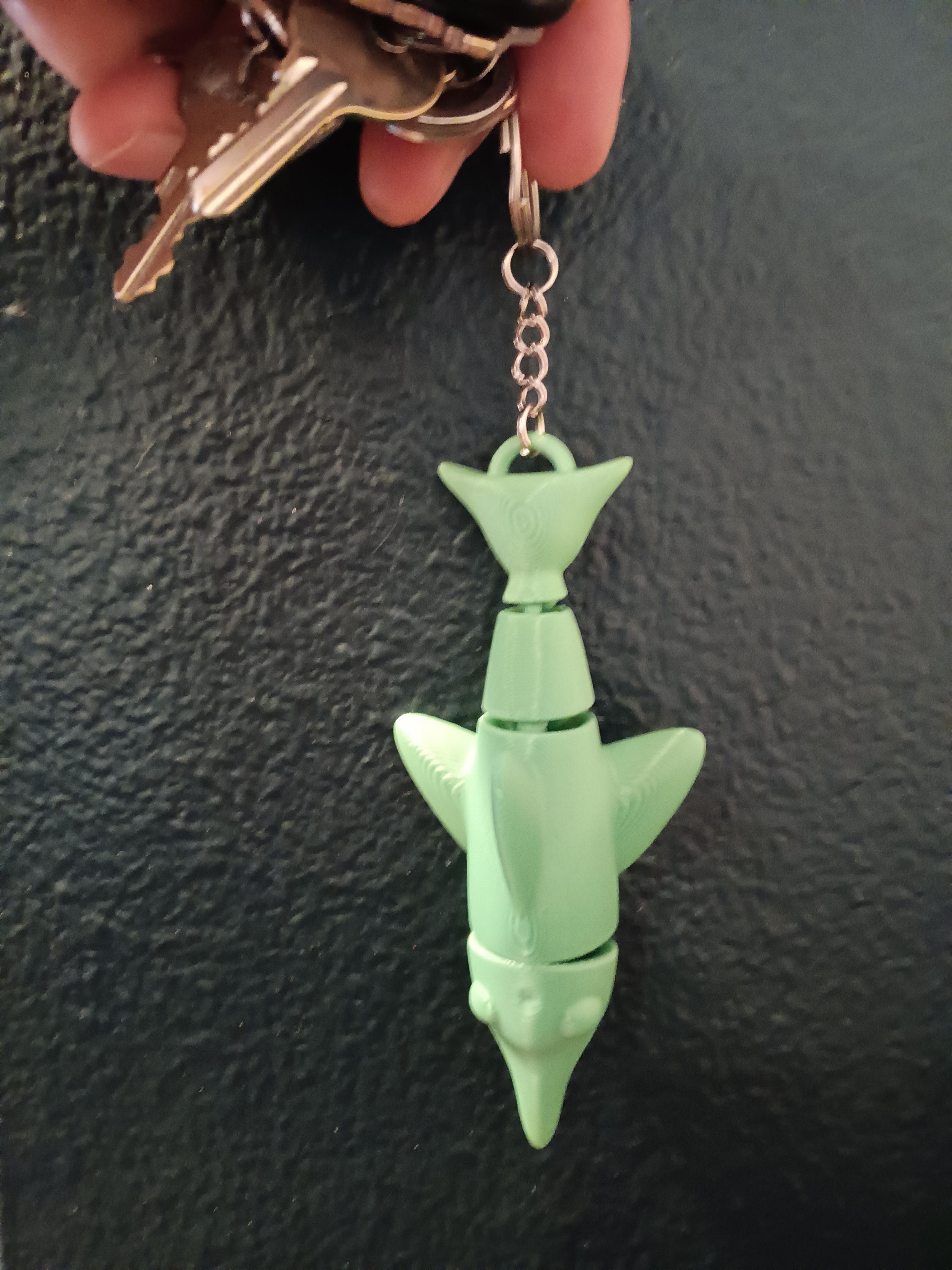 Flexi Dolphin Key chain - print in place - articulated - flexi fidget toy 3d model