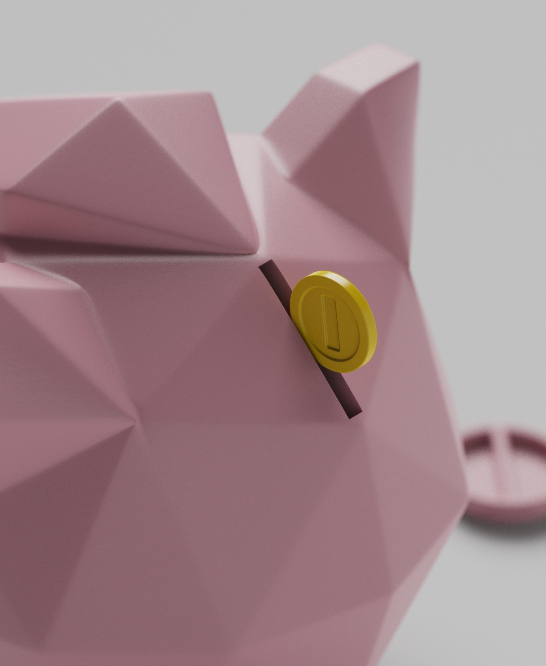 Low-poly Jigglypuff - Piggy Bank 3d model