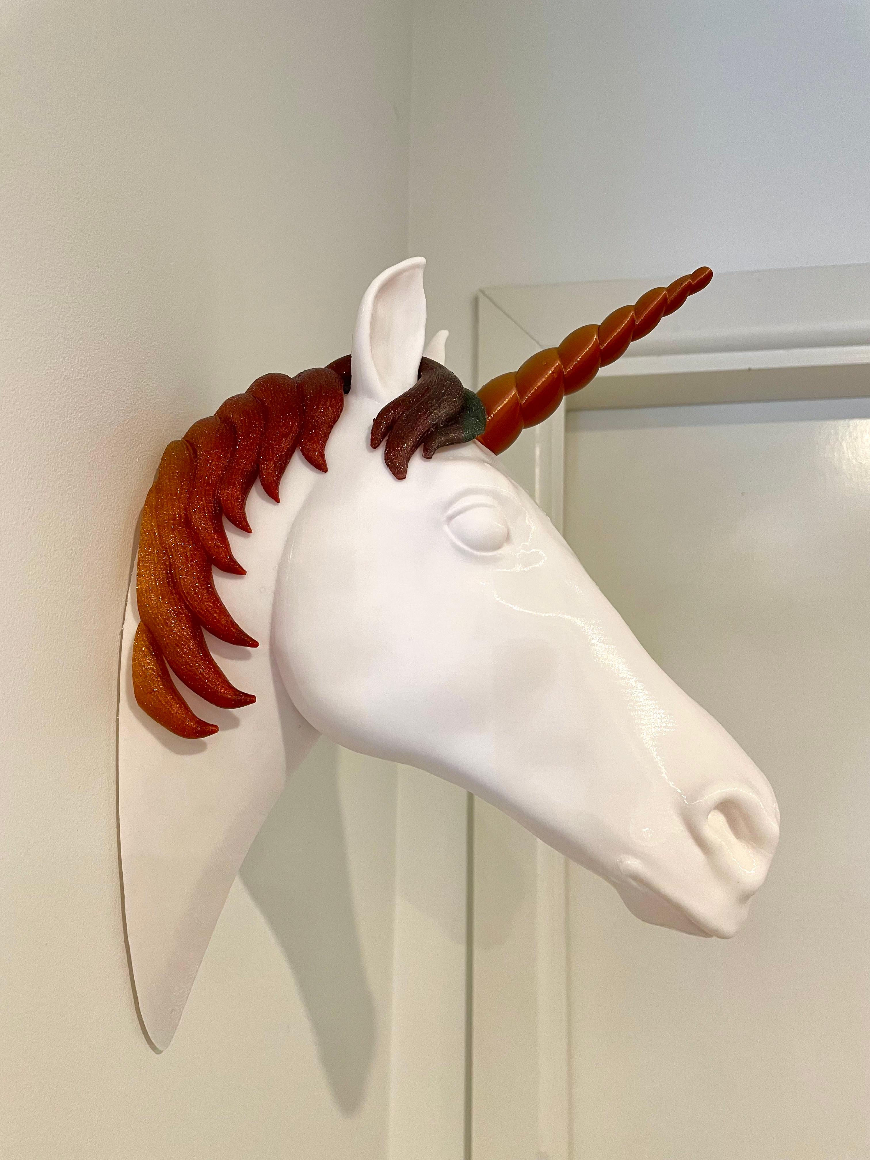 Unicorn Head Wall Mounted Decor / Headphones Holder / Multiparts 3d model