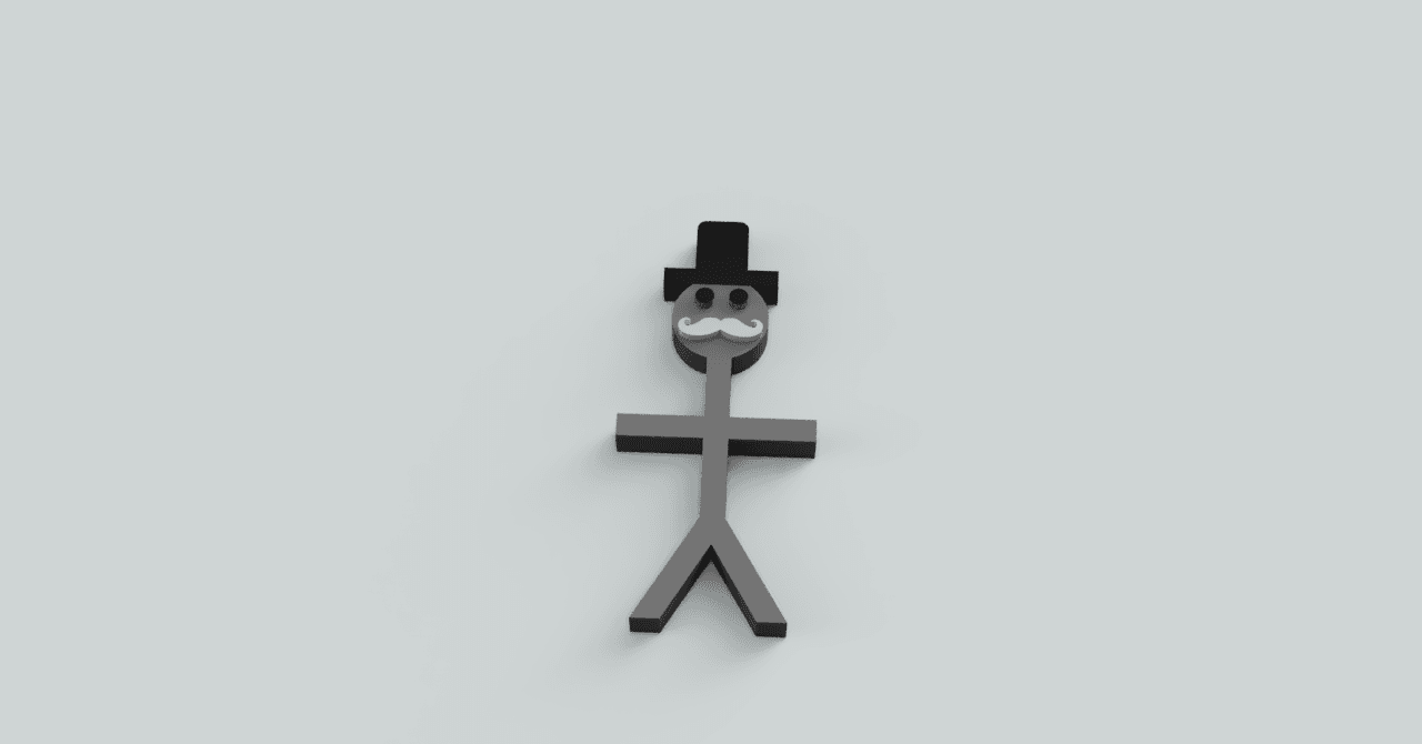 TPU Mustache Stick Man - TPU and PLA Test Print 3d model