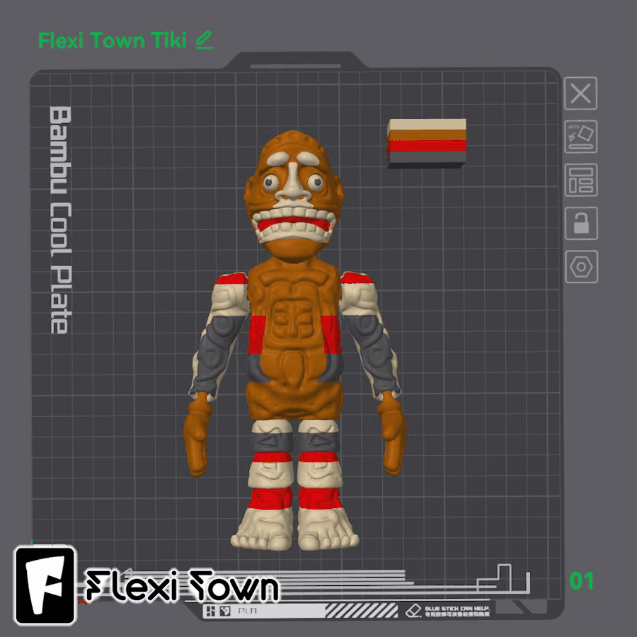 Flexi Print-in-Place Tiki 3d model