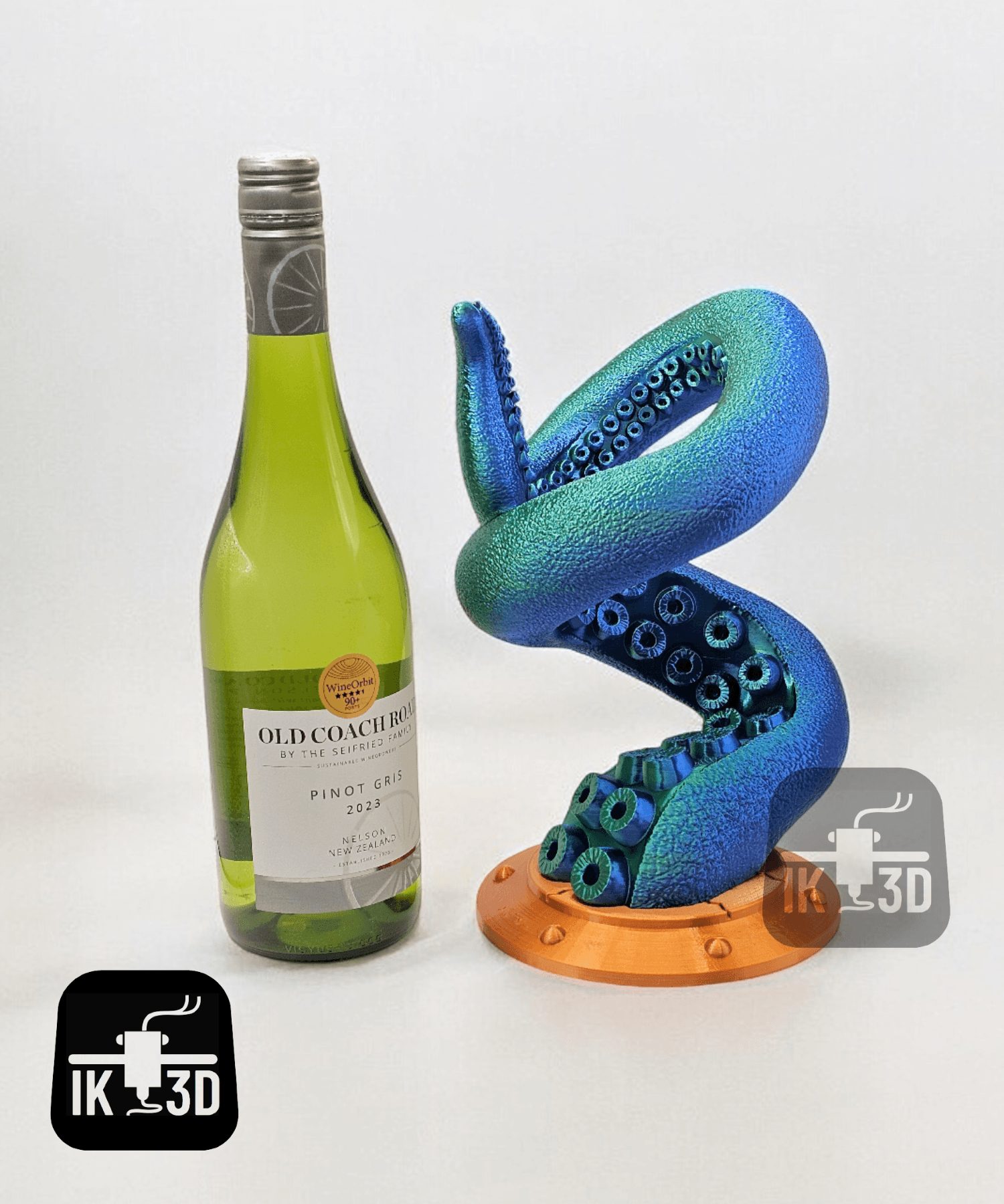 Octopus Tentacle Wine Bottle Holder / No Supports 3d model