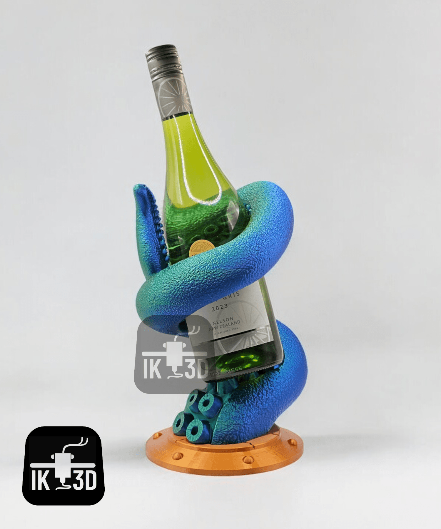 Octopus Tentacle Wine Bottle Holder / No Supports 3d model