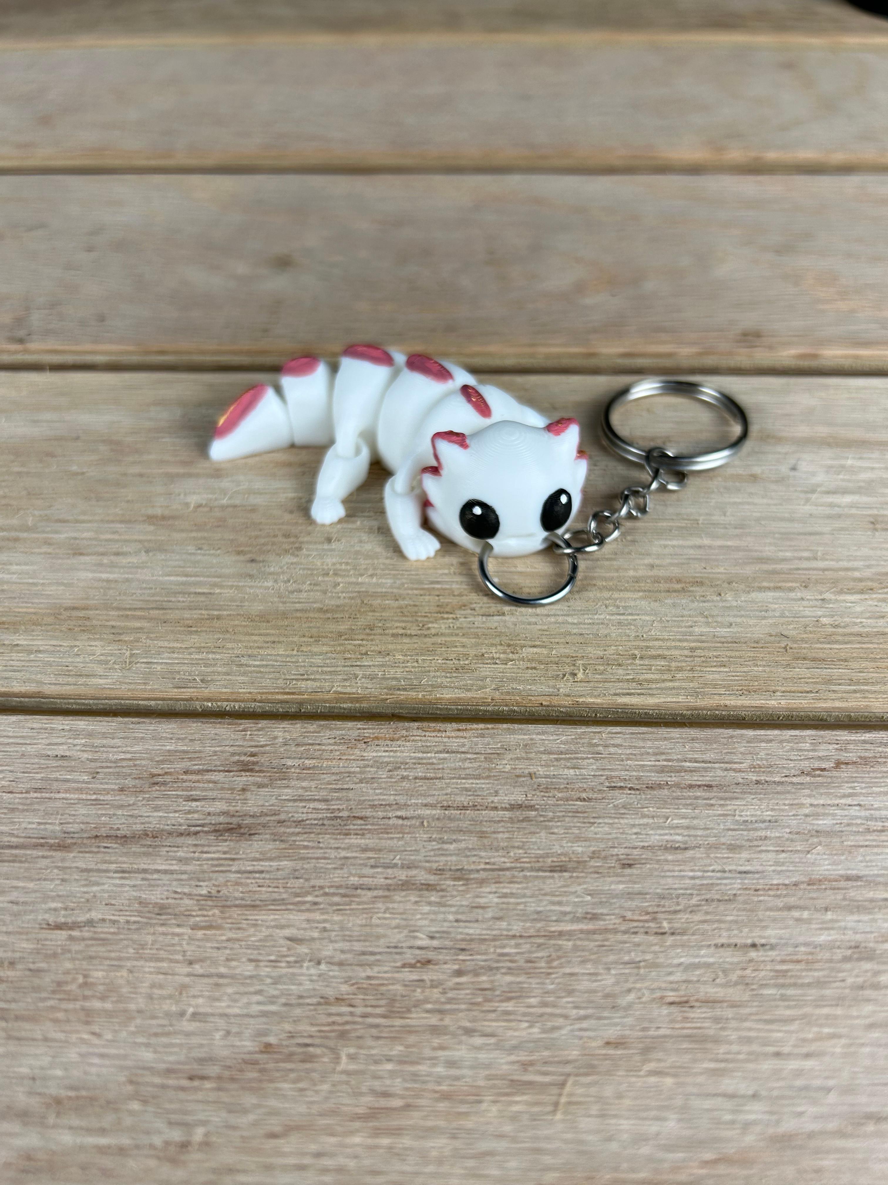 Axolotl with movable legs Keychain 3d model