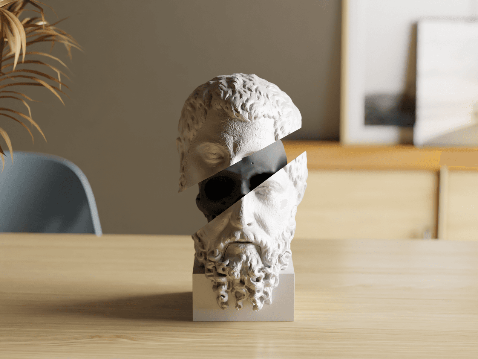  Insight Unveiled: Abstract Sculpture of Socrates 3d model