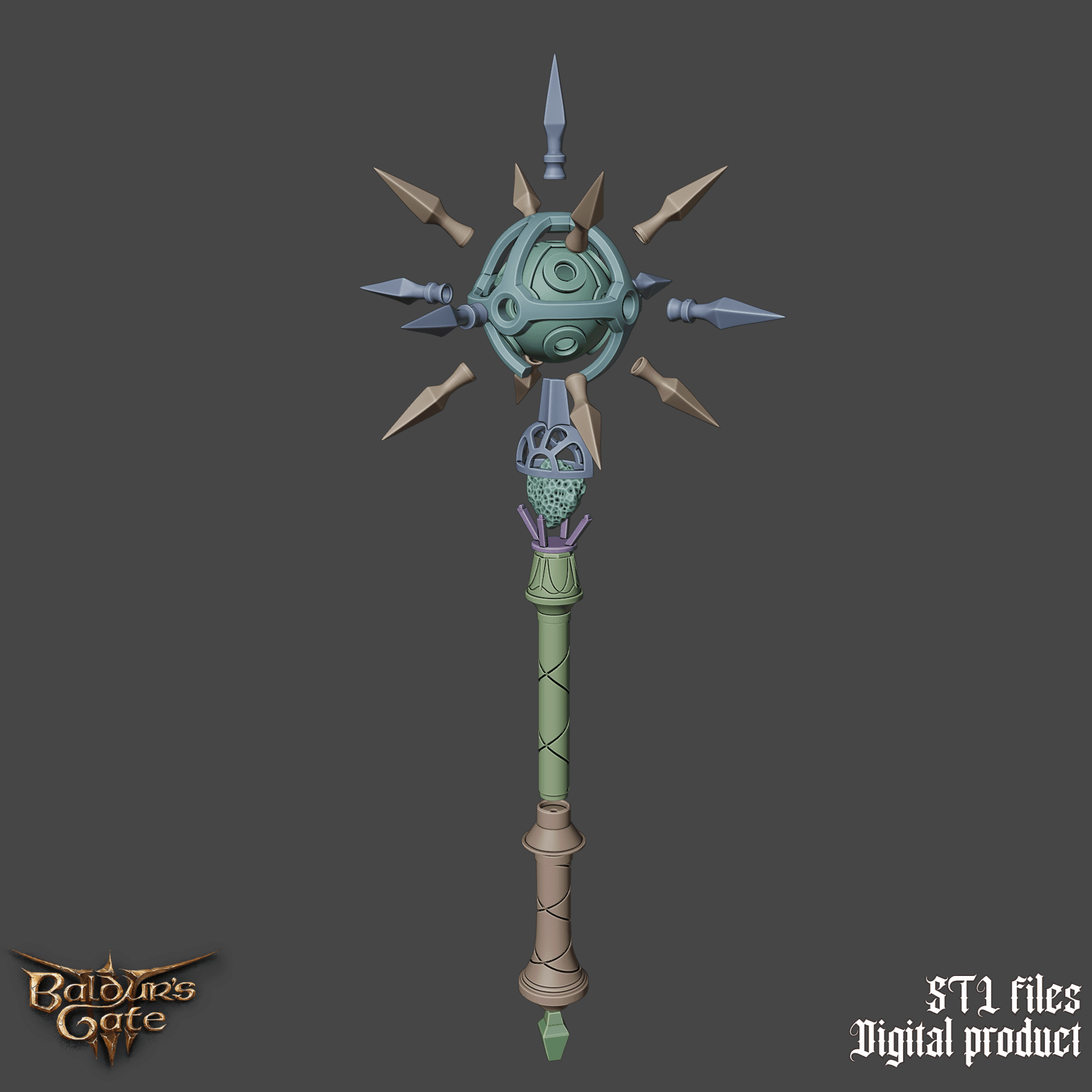 Fantasy Blood Of Lathander Legendary Mace Baldurs Gate 3 3d model