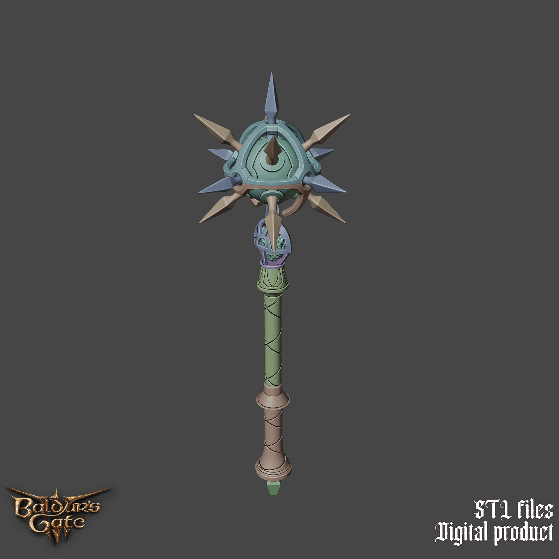 Fantasy Blood Of Lathander Legendary Mace Baldurs Gate 3 3d model