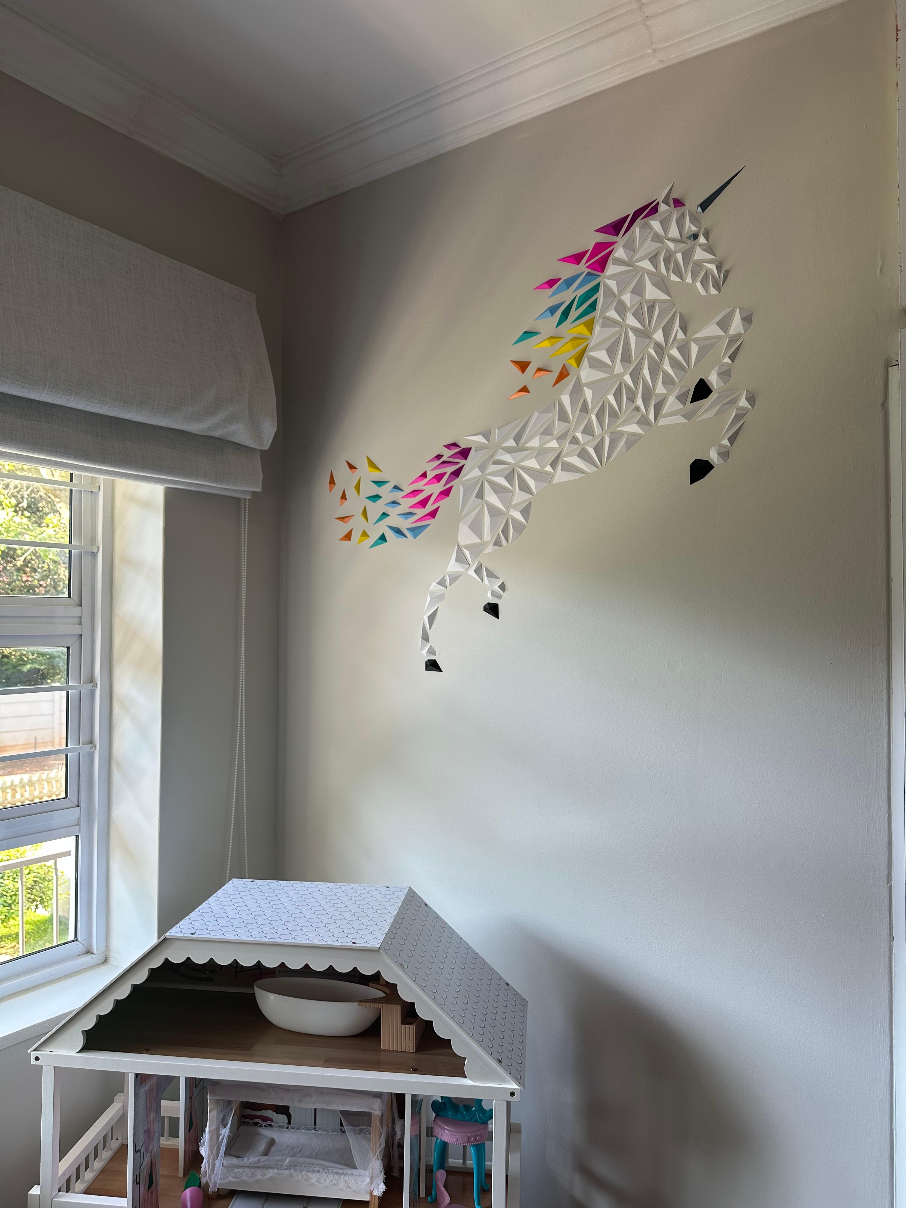 Geometric Unicorn wall art (only for princess!) 3d model