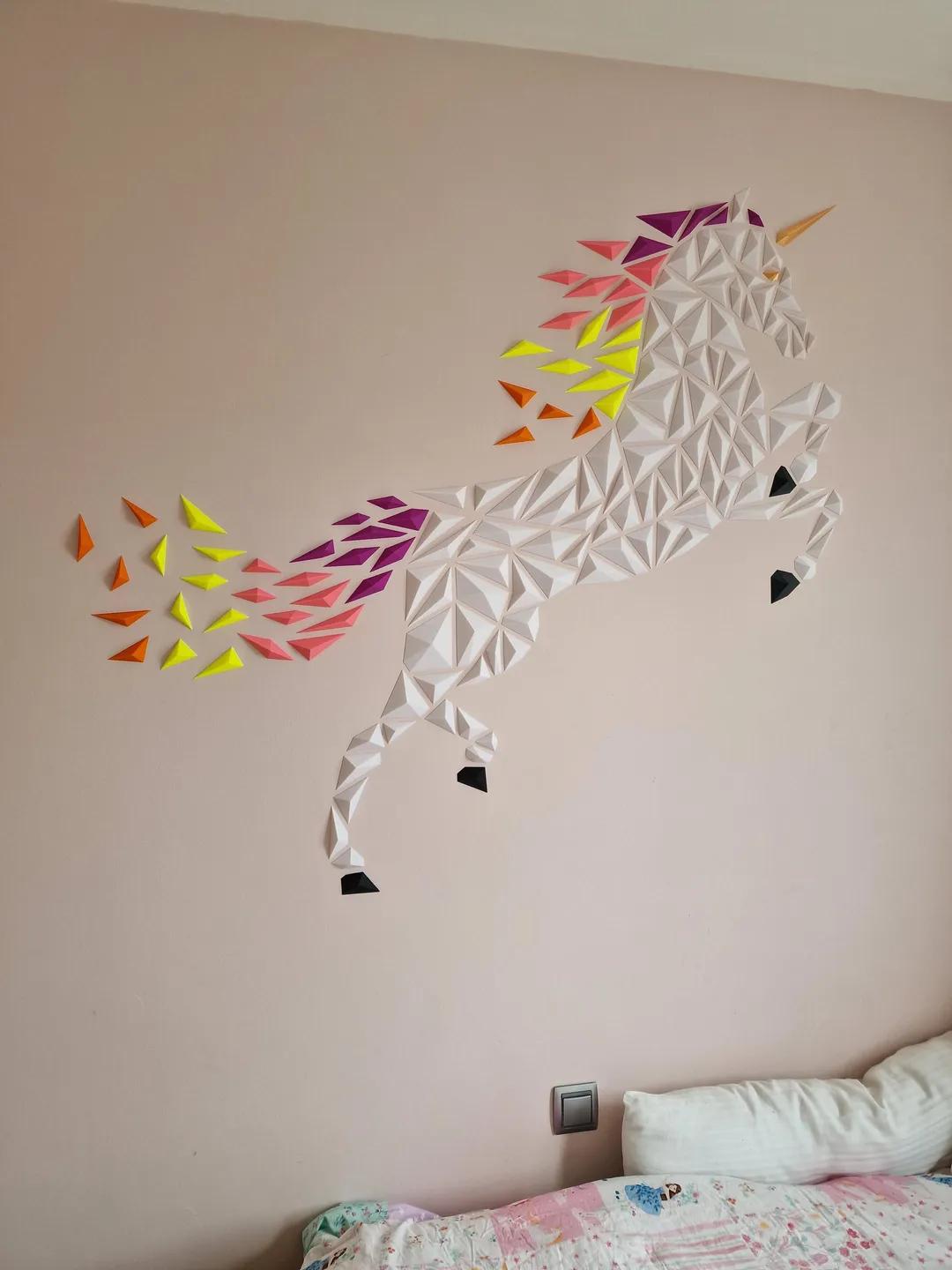 Geometric Unicorn wall art (only for princess!) 3d model