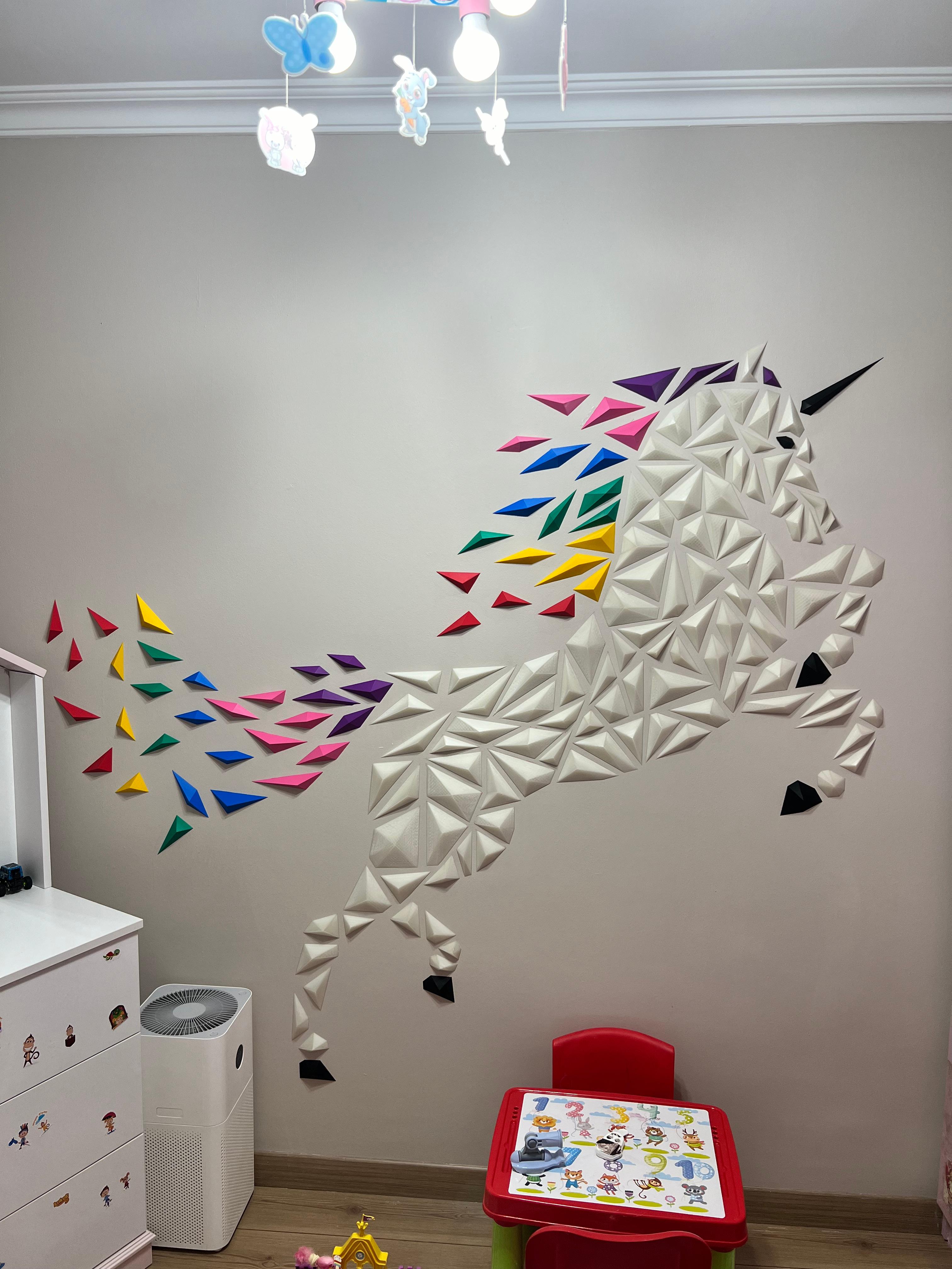 Geometric Unicorn wall art (only for princess!) 3d model