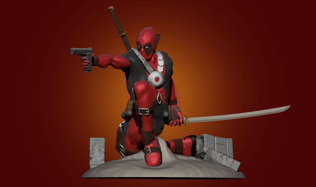 Deadpool Statue 3d model