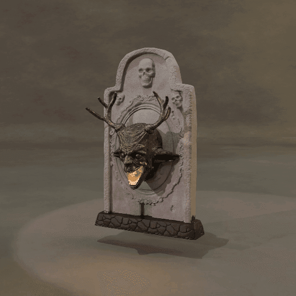 Lamp Devil Tombstone Holder 3d model