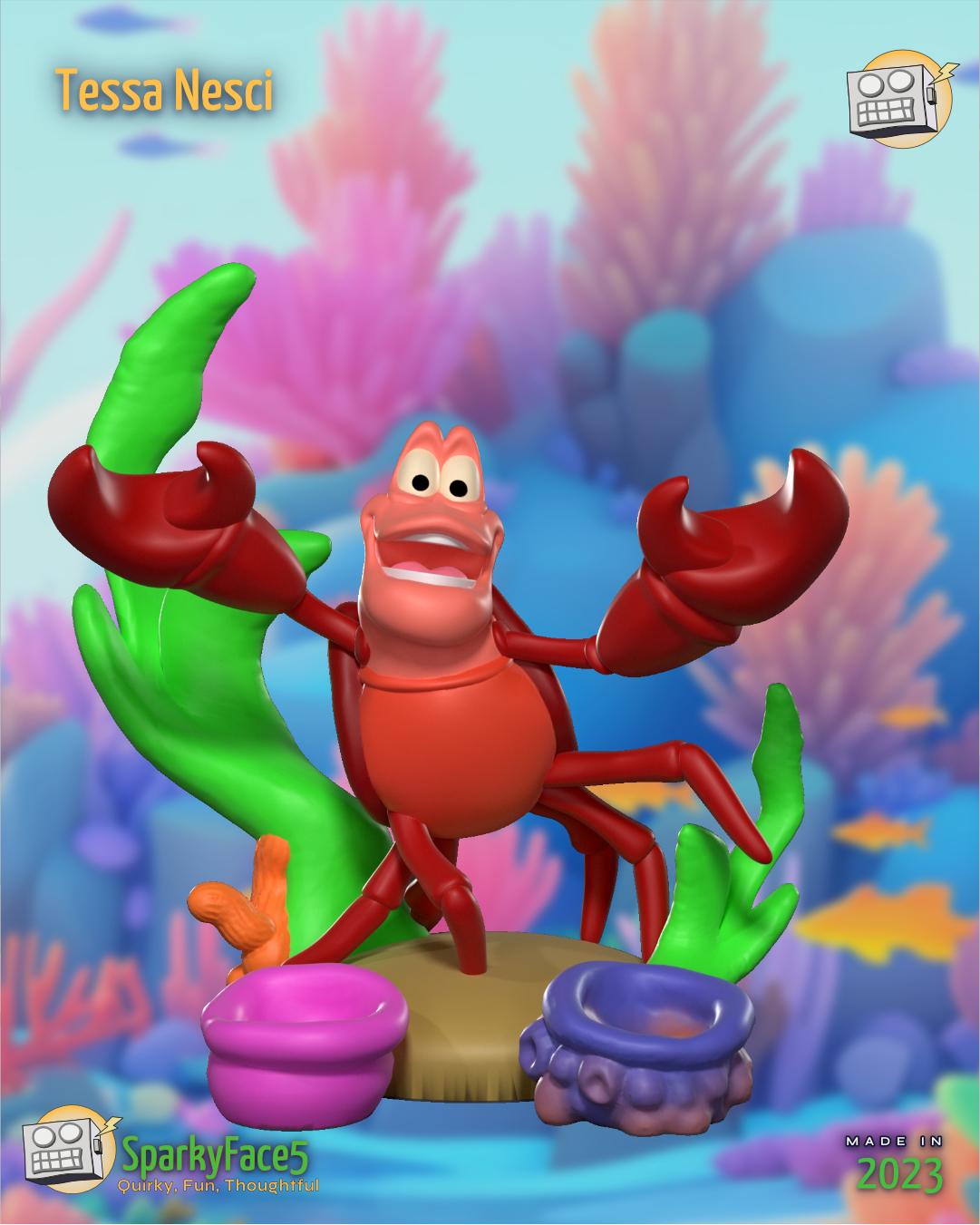 Sebastian the Crab Toothbrush Holder 3d model