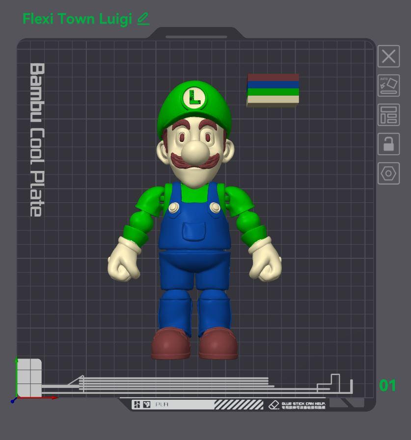 Flexi Print-in-Place Luigi 3d model