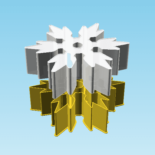 Shuriken 0069, nestable box (v2) 3d model