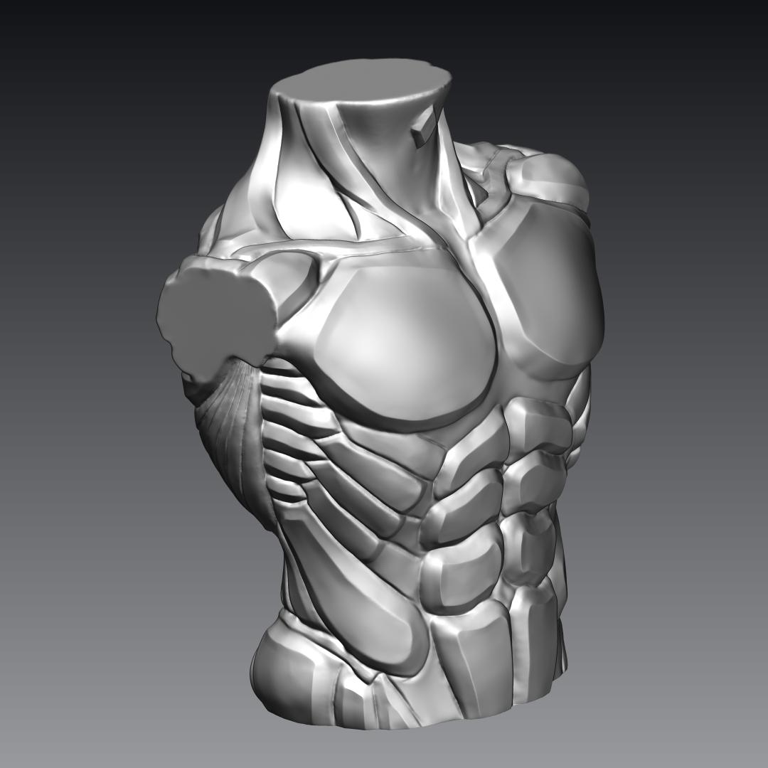 Stylized Male Bust 3d model