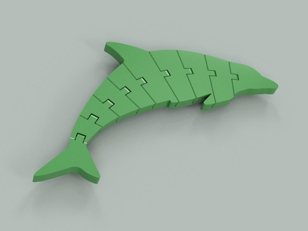 Flexi Articulated Dolphin 1 3d model