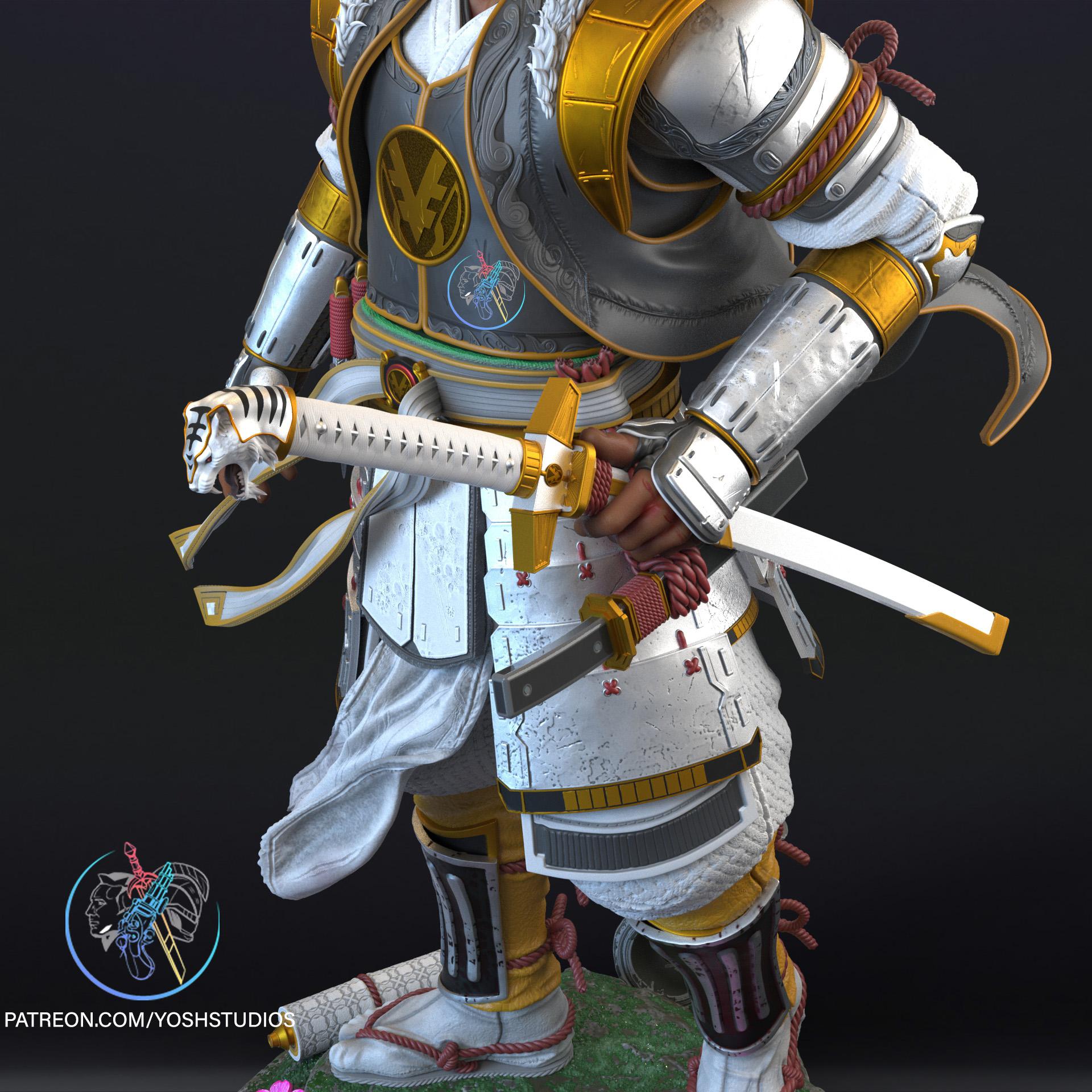 Sengoku White Ranger Statue 3D Printer File STL 3d model