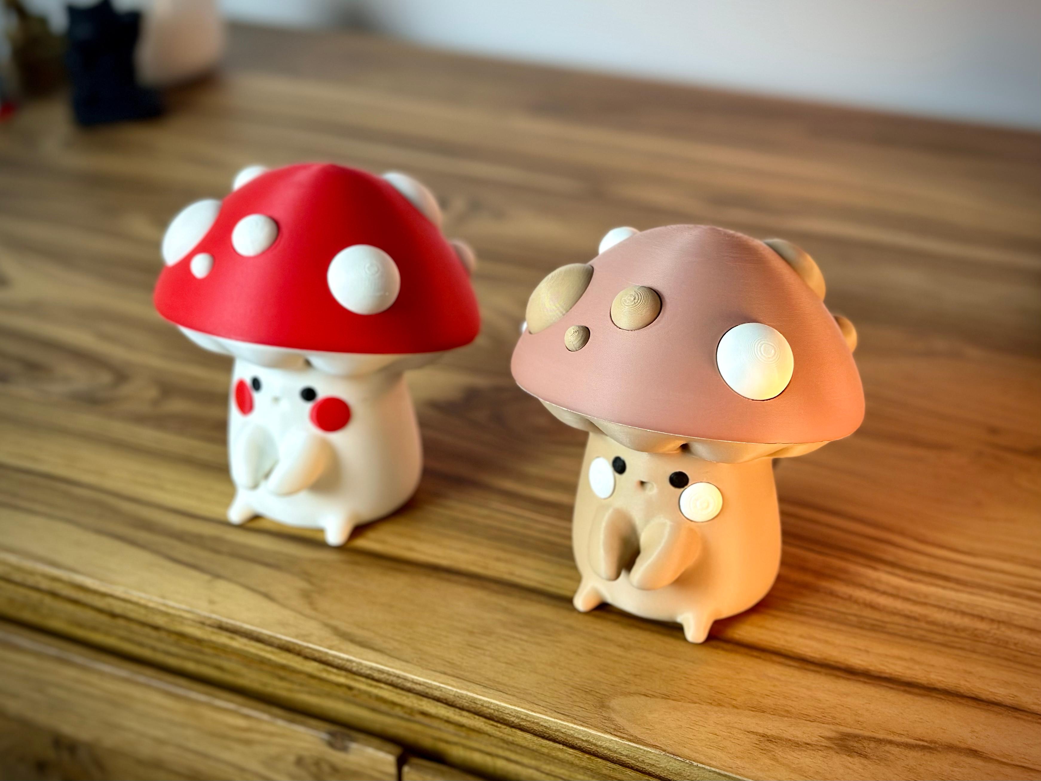 Cable Holder Cute Mushroom - Secret Stash - Print-in-Place 3d model