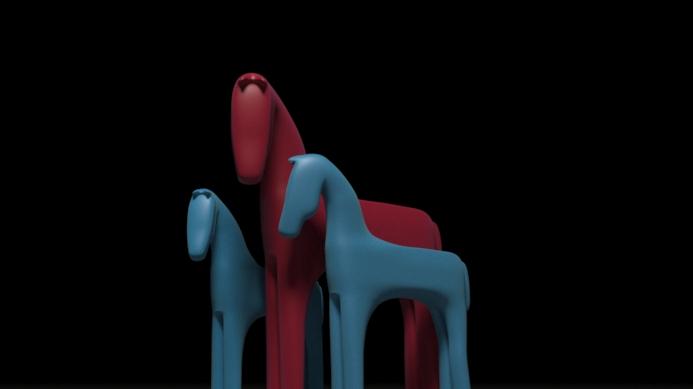 Wood style horse 3d model