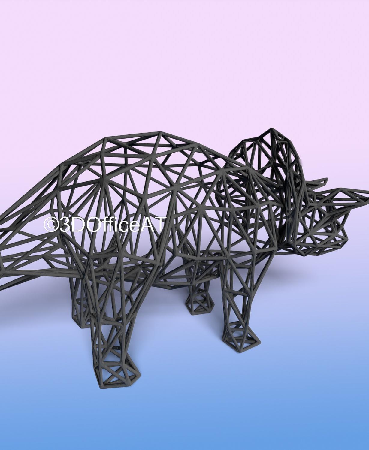 Triceratops Wire Art 3d model