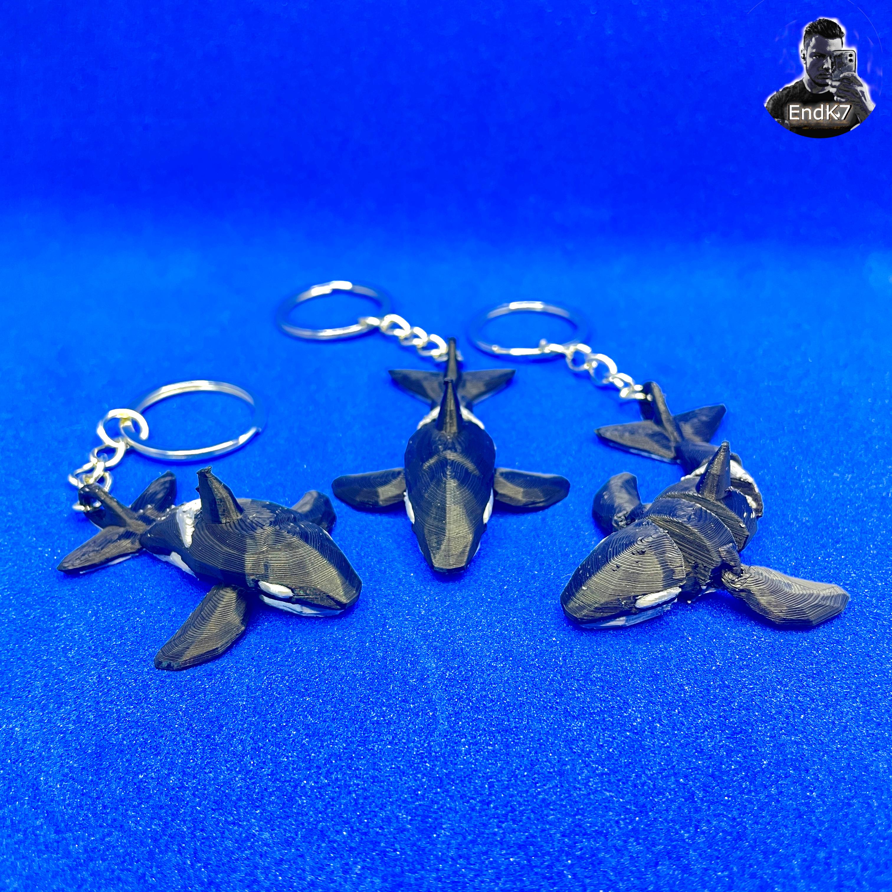 Low Poly Orca Whale Keychains 3 Models - Articulated - No Supports - Print in Place  3d model