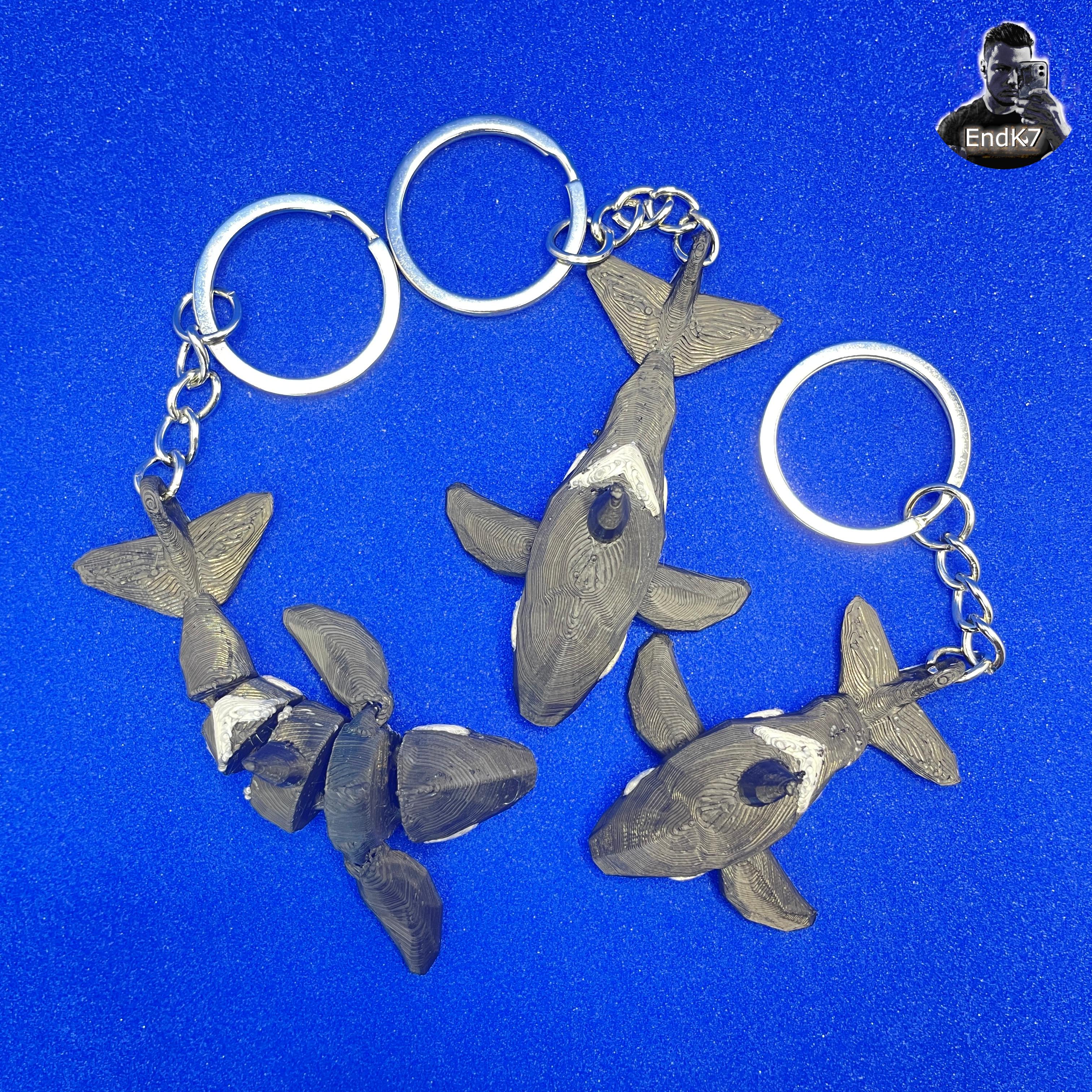 Low Poly Orca Whale Keychains 3 Models - Articulated - No Supports - Print in Place  3d model