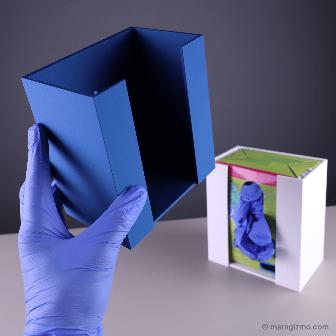 Nitrile Glove Box Holder - Check it in my video:
https://youtu.be/3OgwWtRivwE

My website: https://www.marsgizmo.com - 3d model