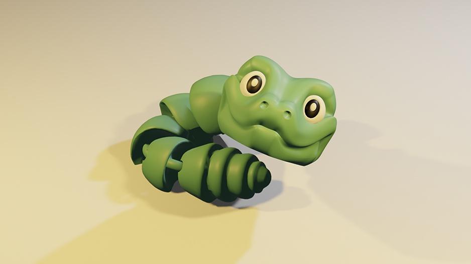 Slick - Articulated Snake Snap-Flex Fidget (Medium Joints) 3d model