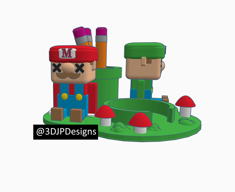 SUPER MARIO & LUIGI Desk Organizer BackToSchool  3d model