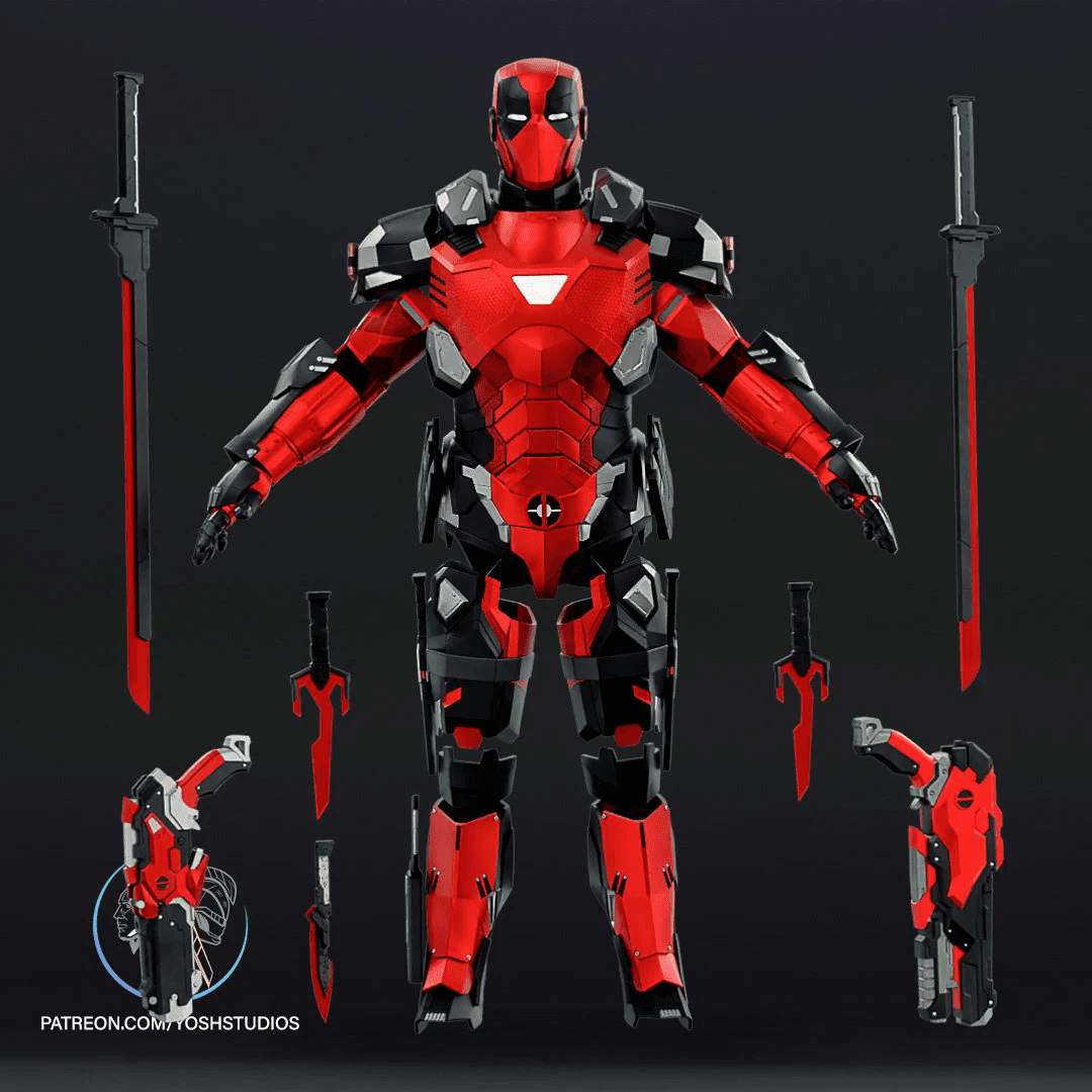 Iron Deadpool Armor 3d Print File STL 3d model