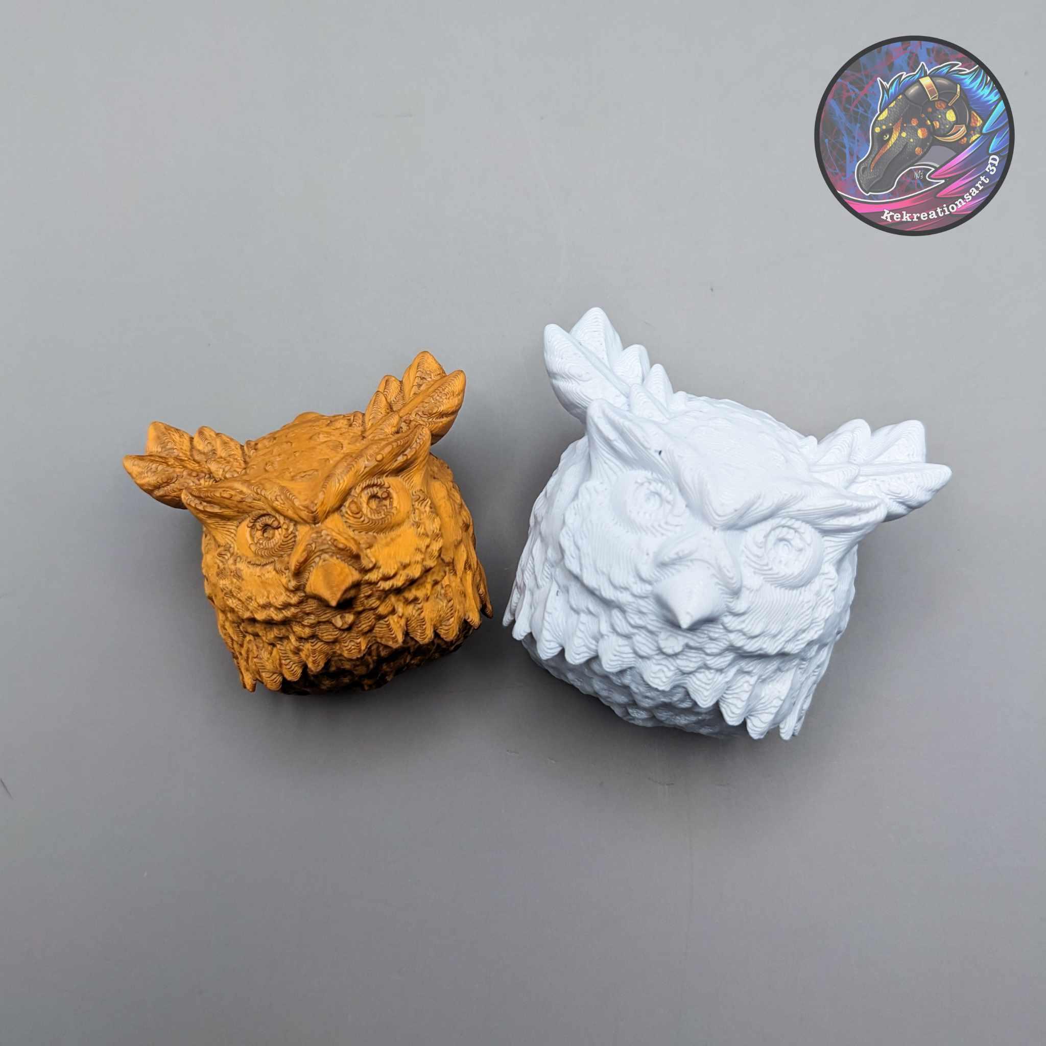 Owl Head Keychain + Magnet 3d model