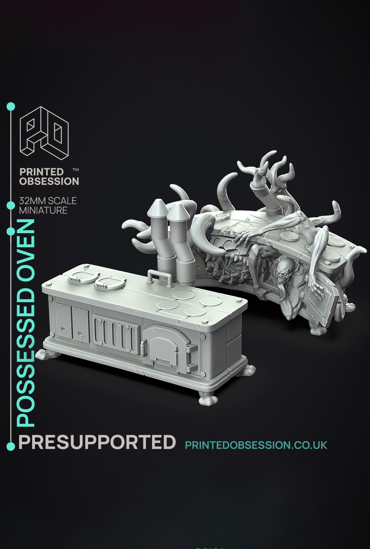 Possessed Overn - Possessed Bakery - PRESUPPORTED - Illustrated and Stats - 32mm scale			 3d model