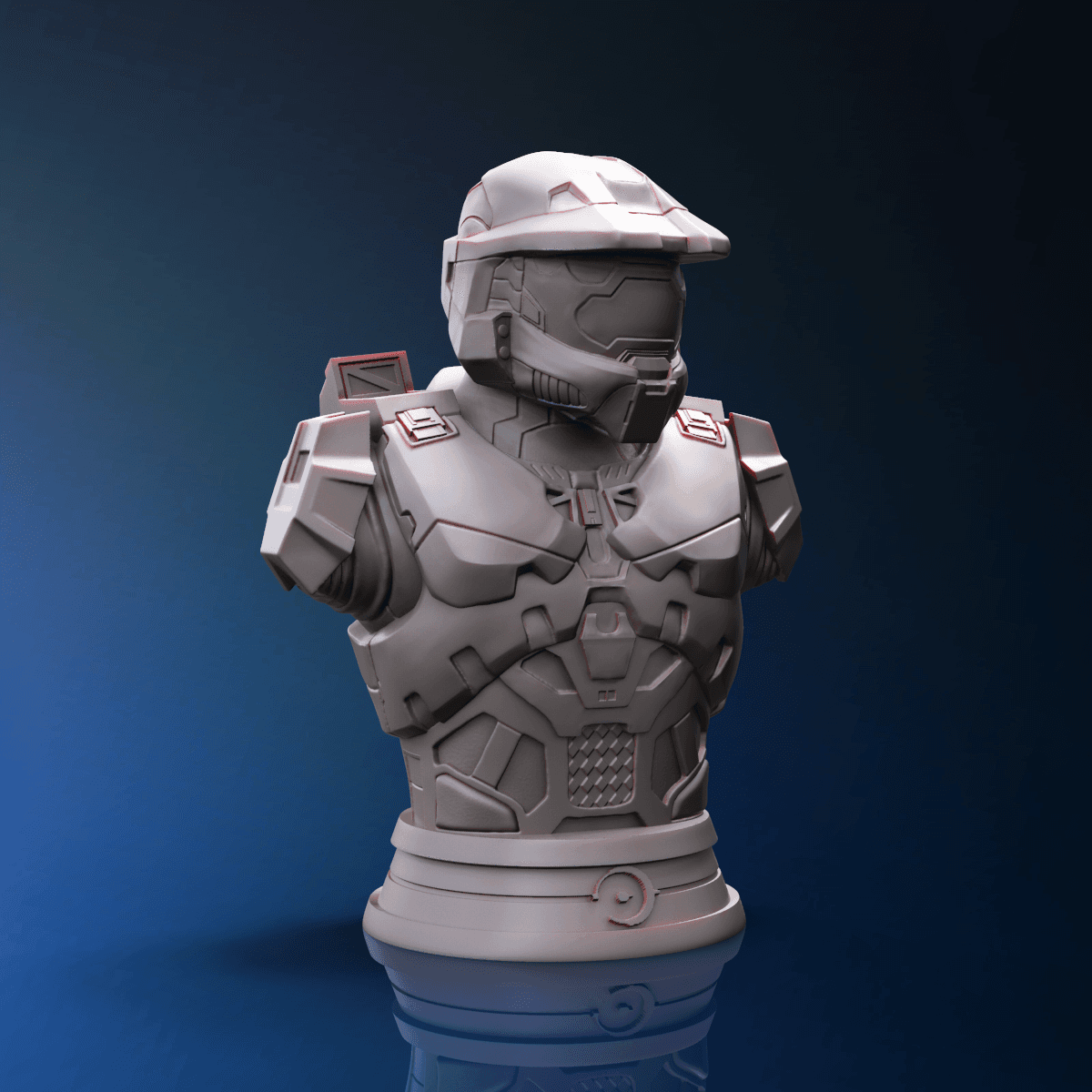 Master Chief Bust - Halo (Pre-Supported) 3d model