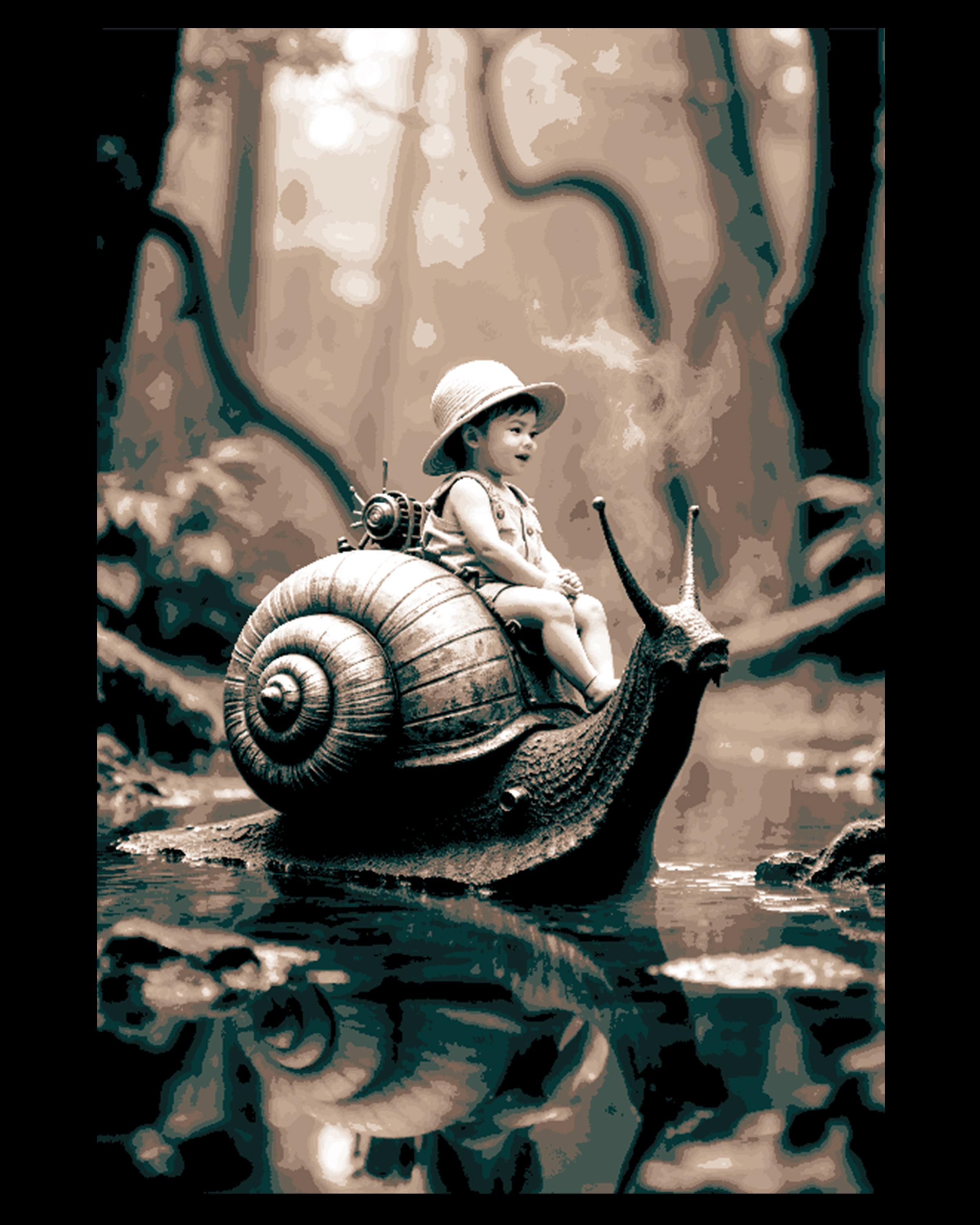 What if you could ride a snail?  Fantasy worlds Hueforge Art 3d model