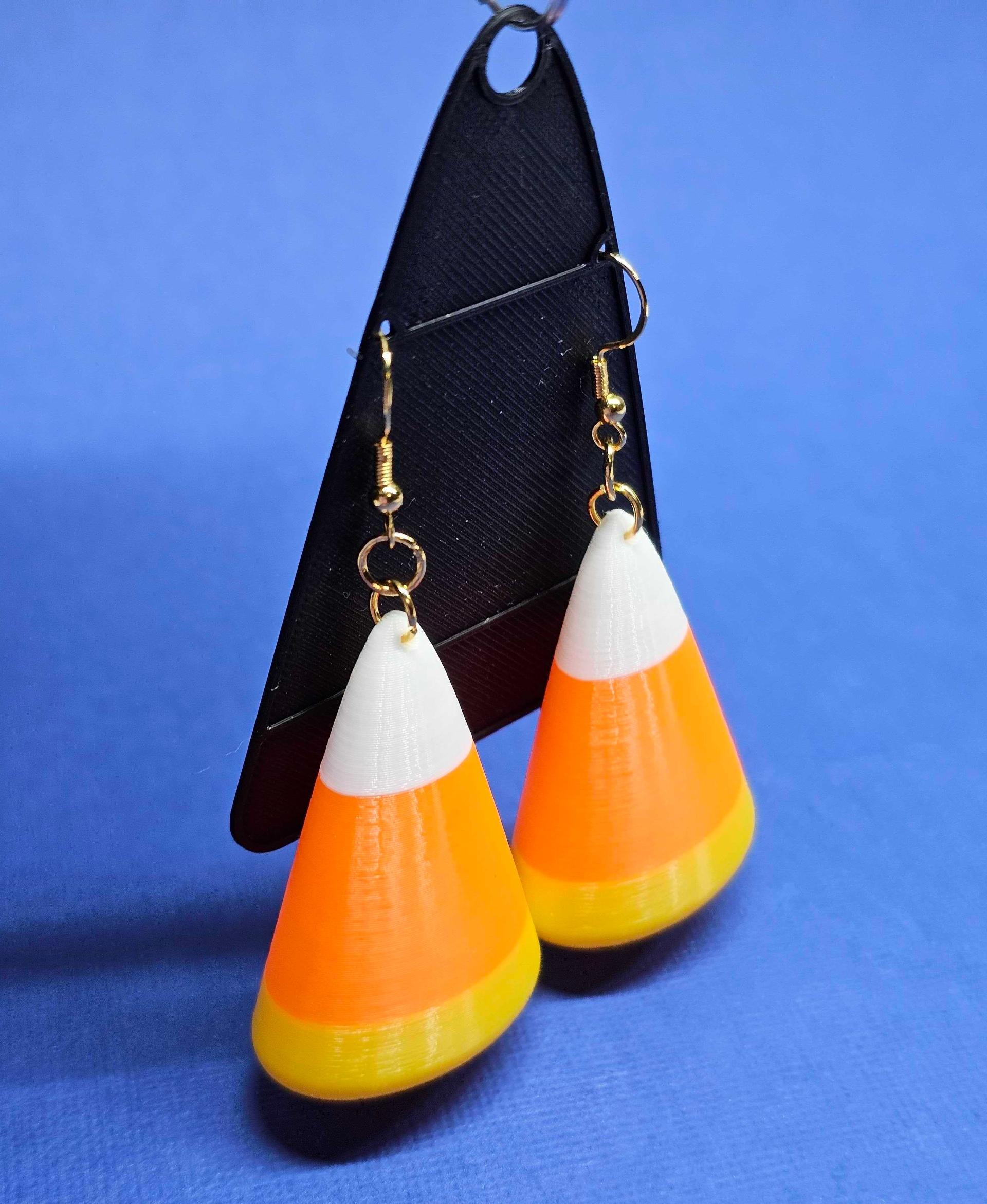 Candy Corn Earrings | Fun Size & Queen Size | Design your own Halloween earrings | HalloweenWearable 3d model