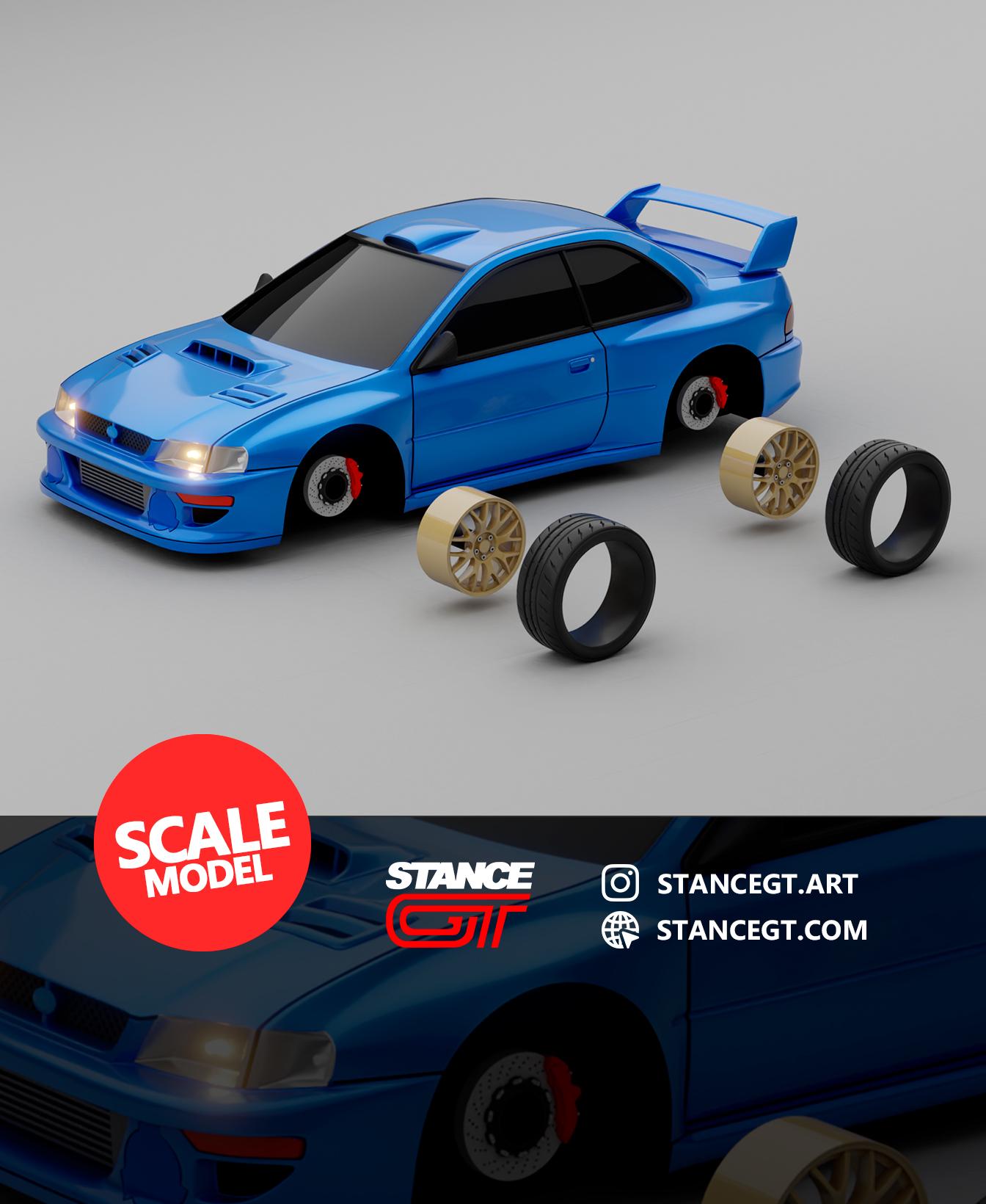 Subaru Impreza 22B | SCALED 1/64 | Model kit car 3d model