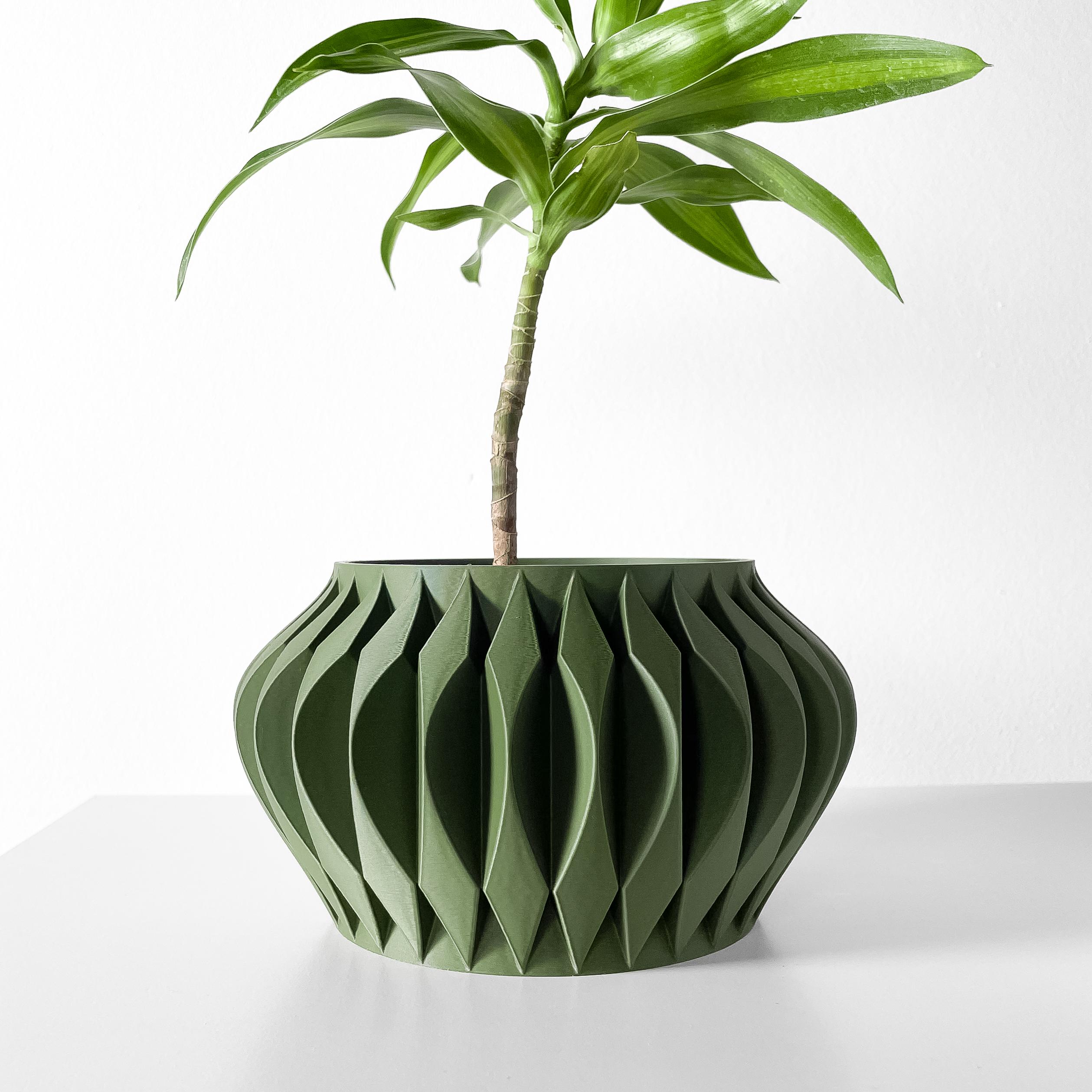 The Sevi Planter Pot with Drainage Tray & Stand: Modern and Unique Home Decor for Plants 3d model