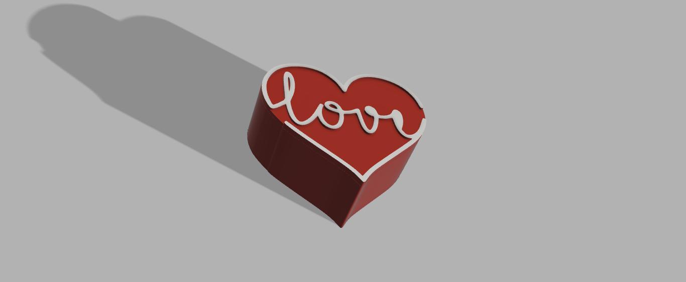 Love heart box 3d model