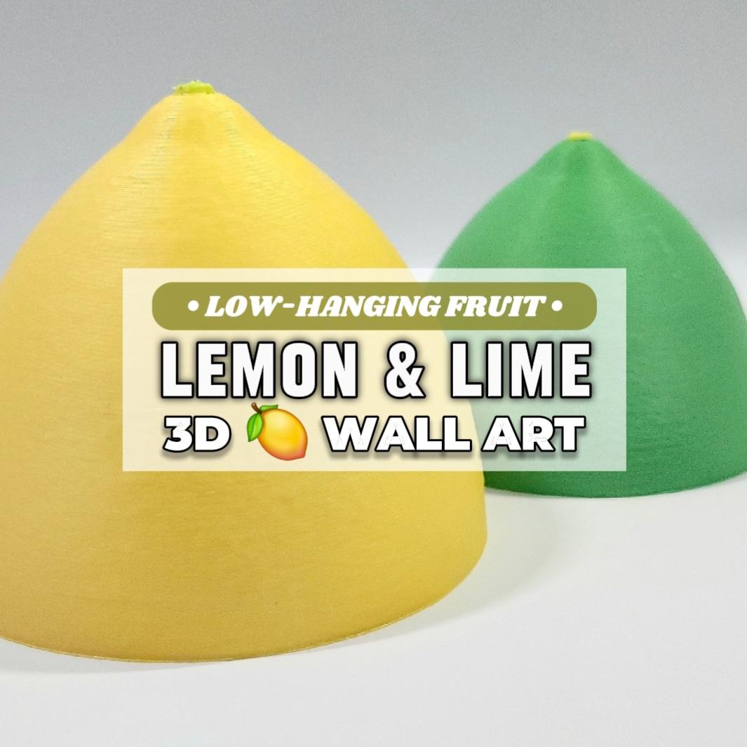 Lemon + Lime Decorative Pop-Out 3D Wall Art Set :: The 'Low-Hanging Fruit' Collection 3d model