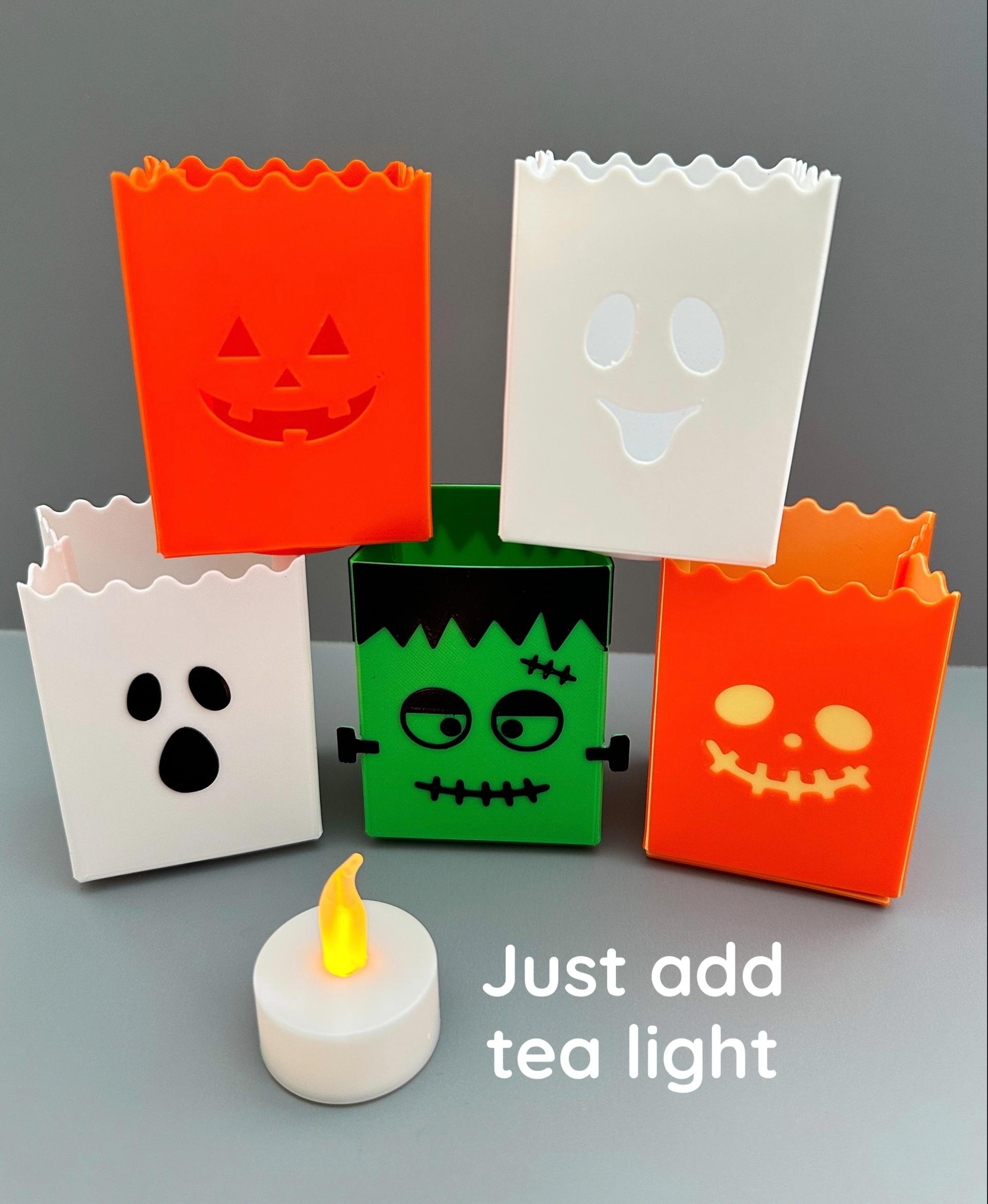 Mini Paper Bag Halloween Laterns (5 Styles) 3d model