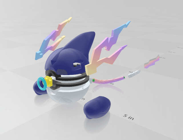 MiraidBall Miraidon Themed Opening Pokeball - Fan Art 3d model