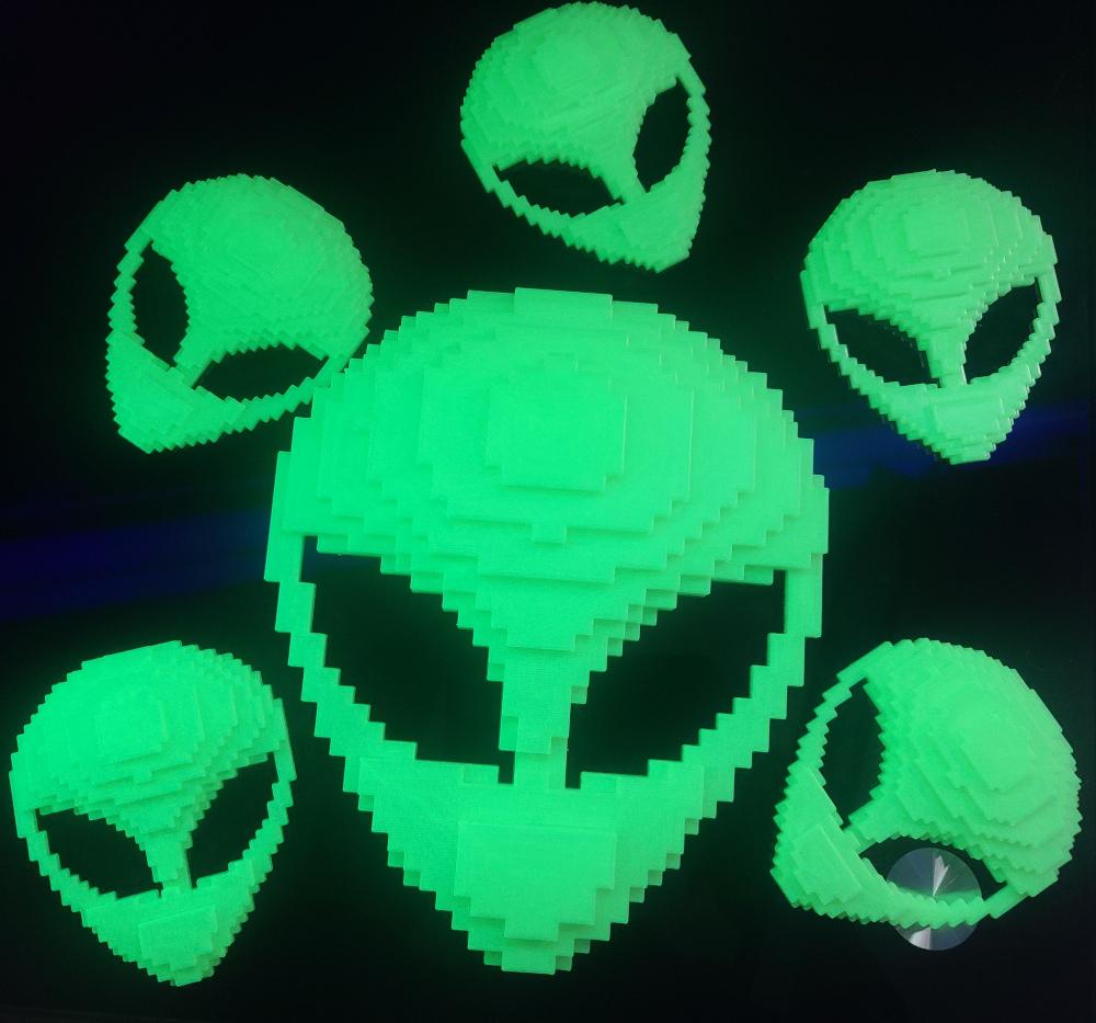 Alien Voxel Head 3d model