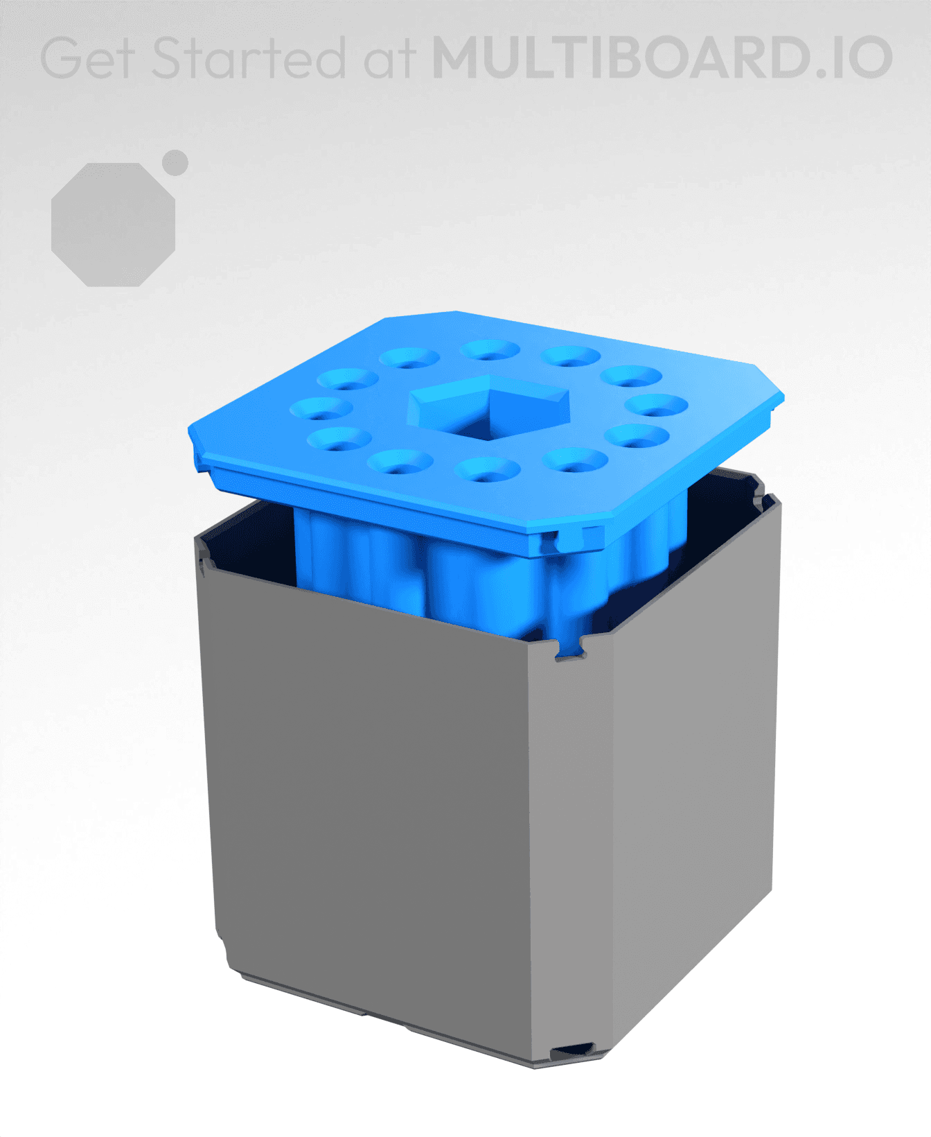 Hex Grip - Deburring Tool Holder - Multibin Top 3d model