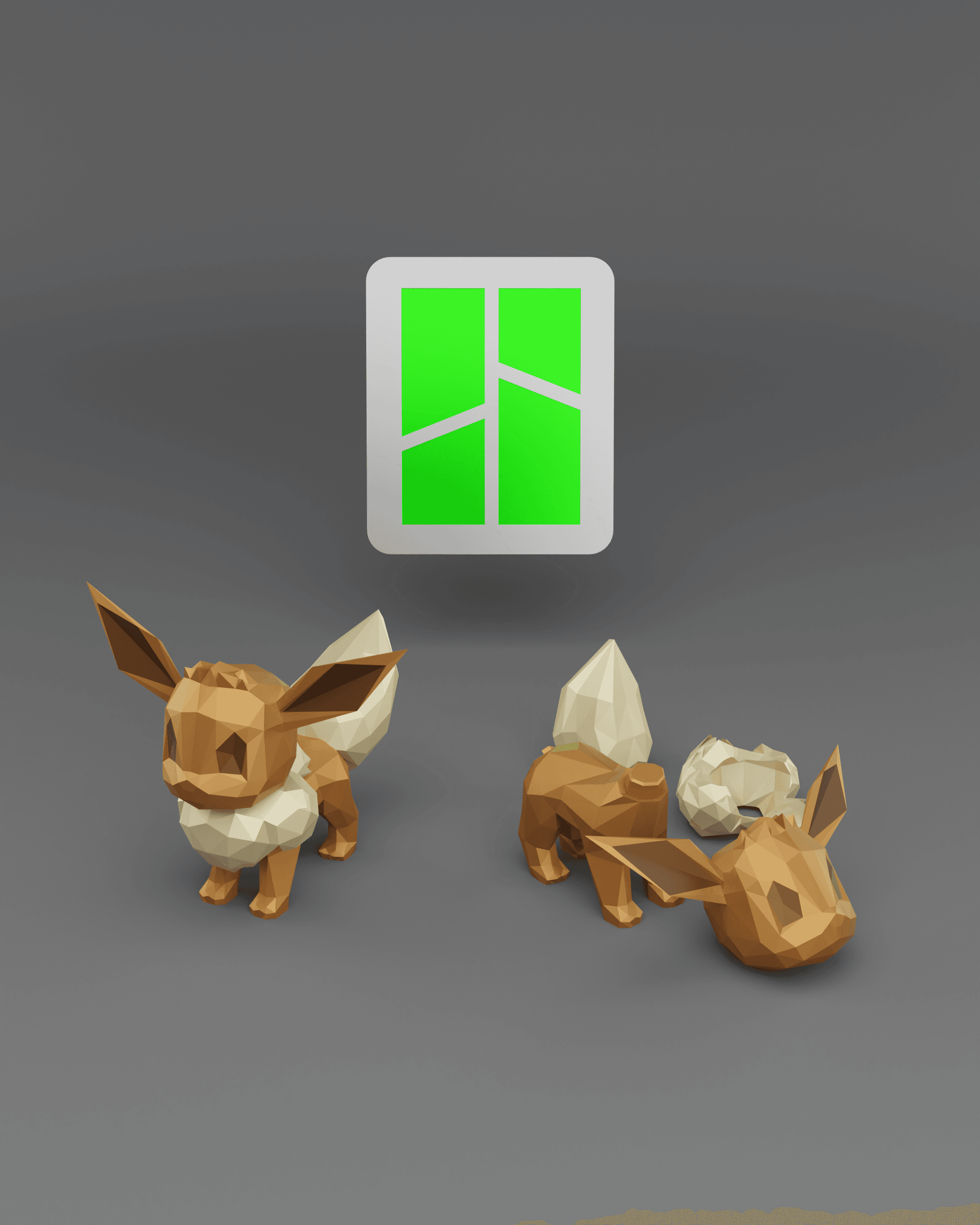 Low Poly Eevee - Fan Art (Bambu Project and Multi-Part Included) 3d model