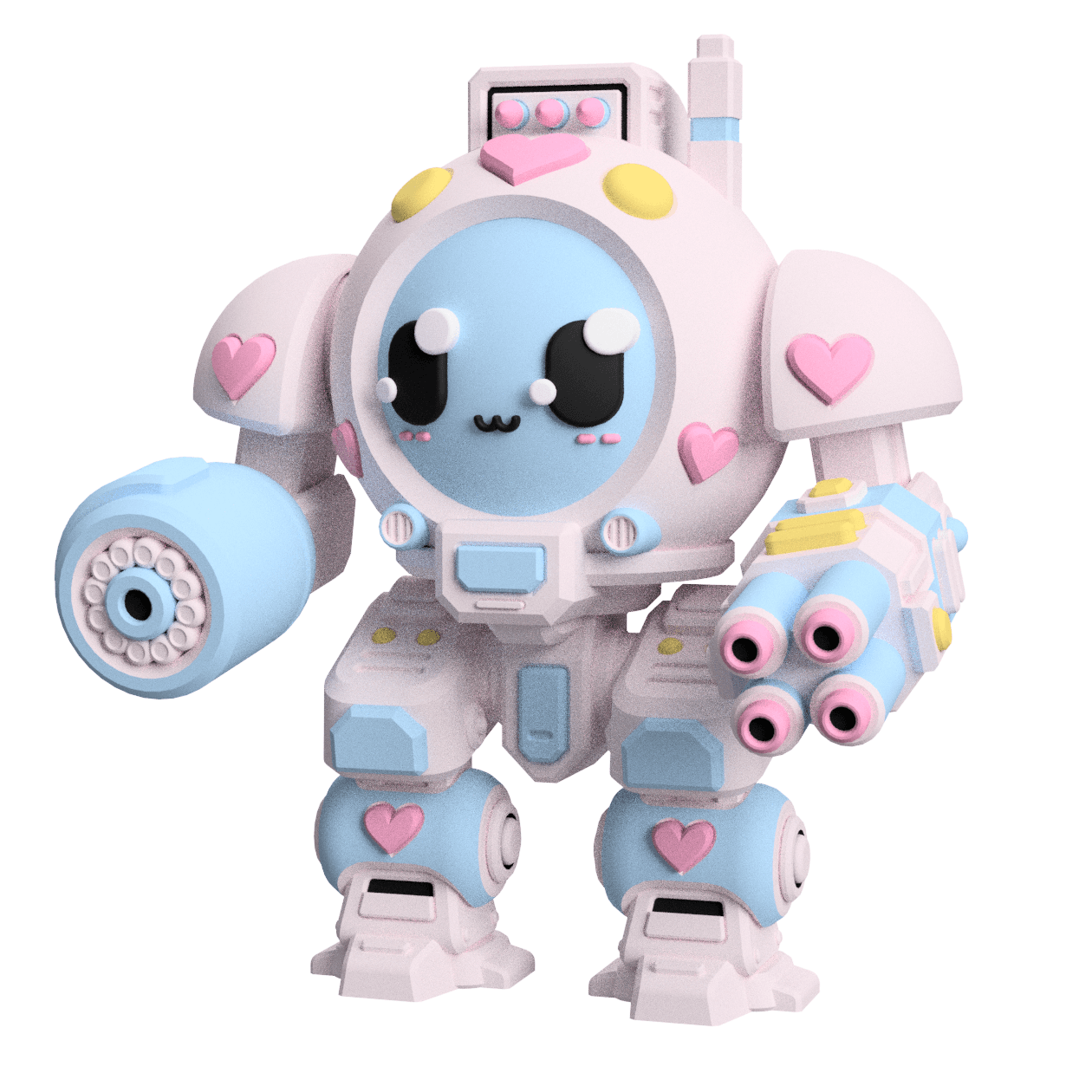 UWU Strike Force Heartbreaker Cute Sci-Fi Heart-Themed Mech Miniature for Tabletop Wargames | Royal 3d model