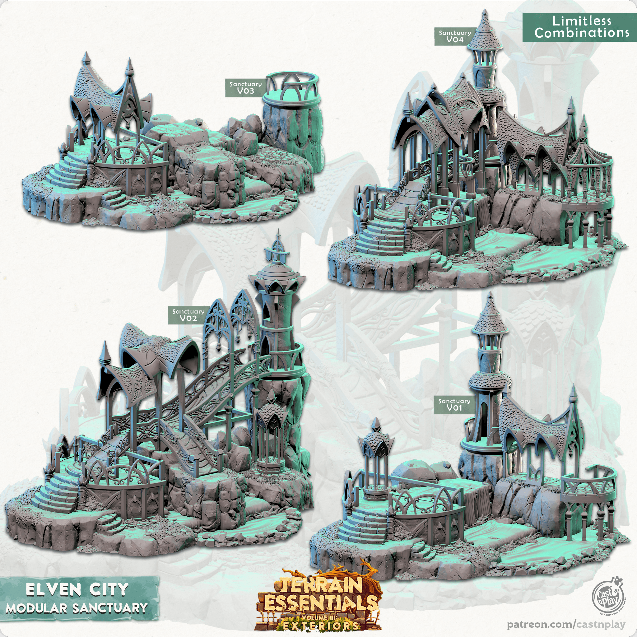 Elven City (Pre-Supported) 3d model