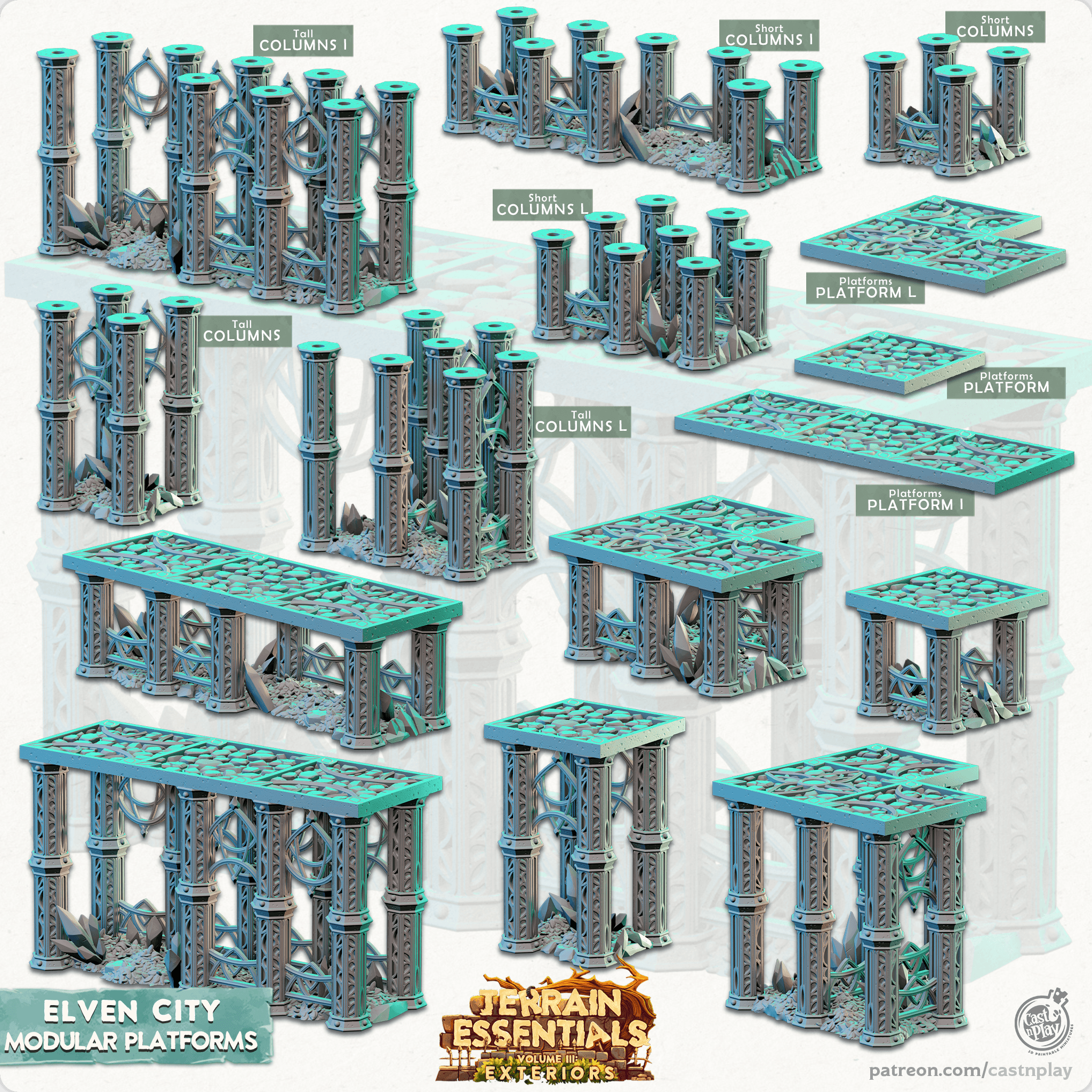 Elven City (Pre-Supported) 3d model